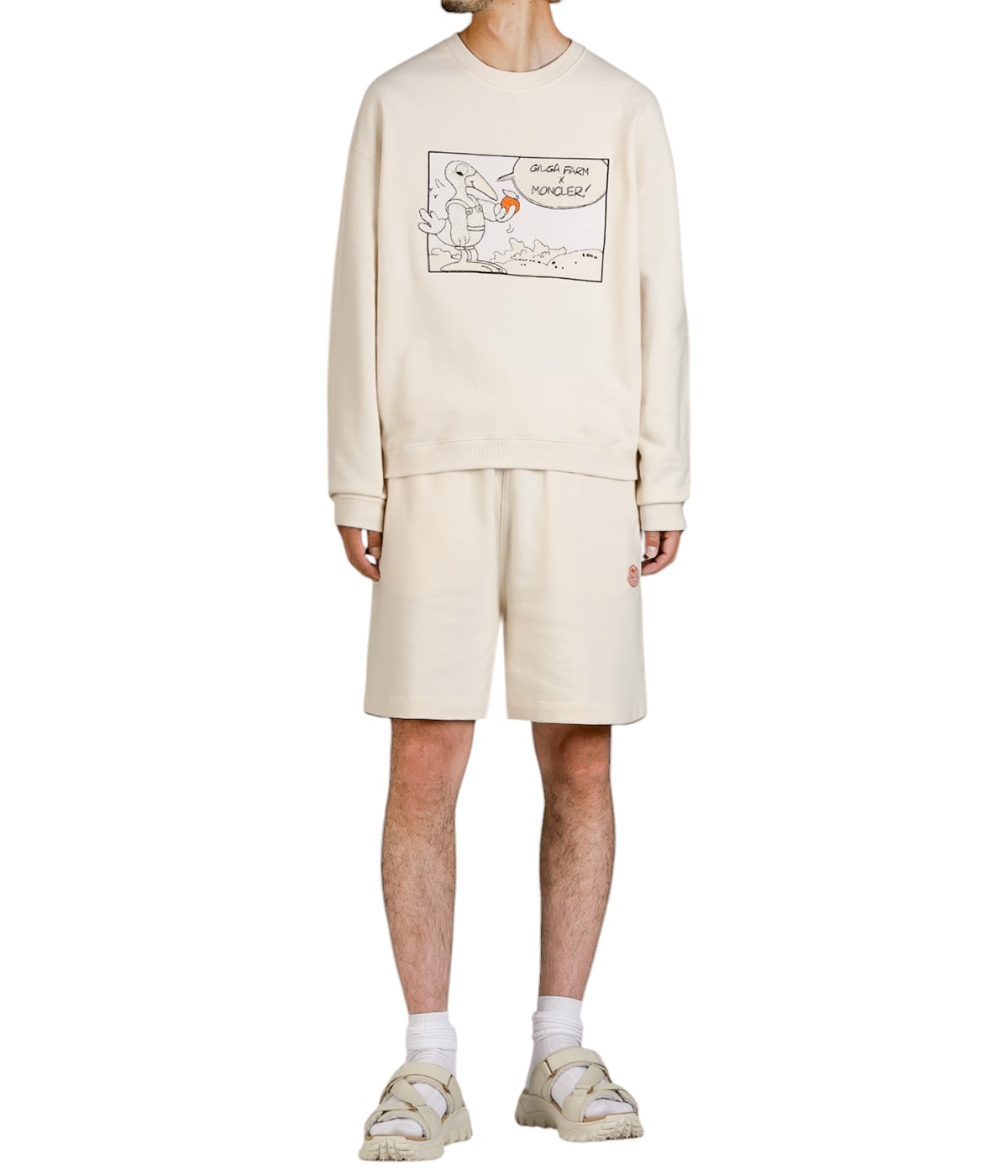 ★関税込【MONCLER】×Gilga Farm by Donald Glover スウェット ホワイトアイボリー Moncler x Gilga Farm by Donald Glover