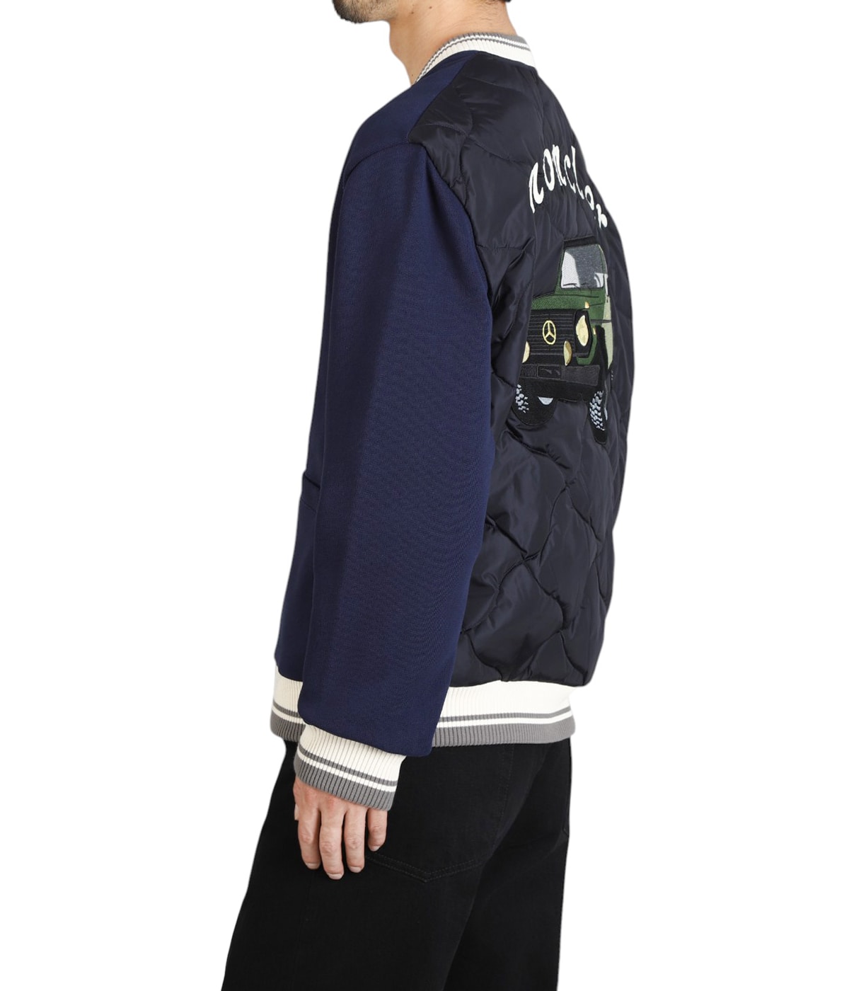 MONCLER GENIUS デカロゴ デカワッペン ニット アイボリー M JPタグ モンクレール MONCLER AMIコラボ デカロゴワッペン付