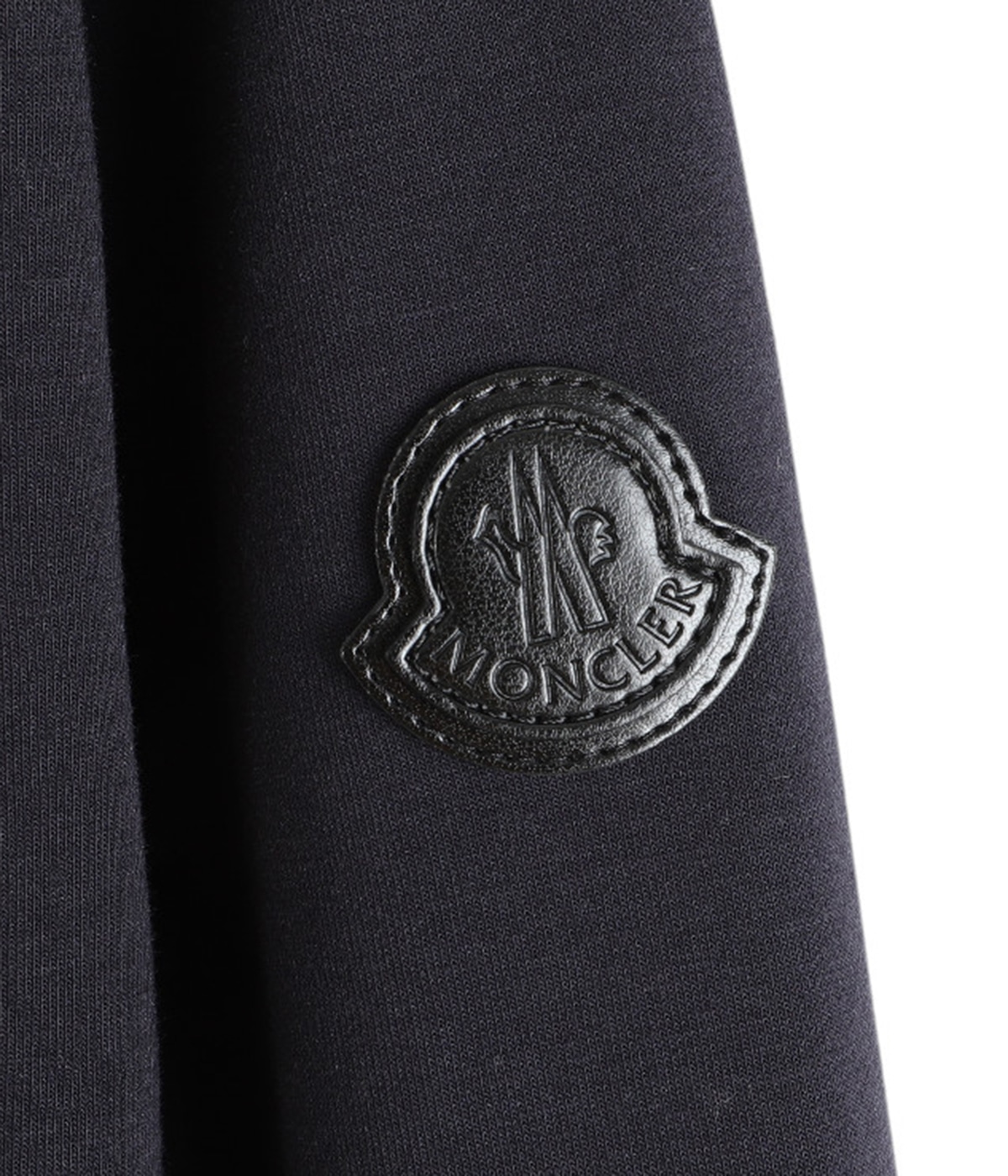 MONCLER ネイビー×ホワイト ストライプ ラバーロゴ付き 長袖シャツ S Navy Blue Embroidered Logo Cotton T-Shirt - Polos & T-shirts