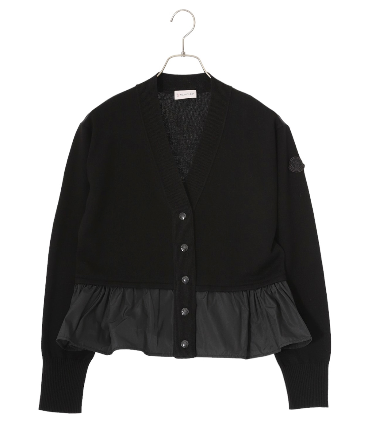 【レア】 MONCLERモンクレール切り替えカーディガン黒XS レディース】CARDIGAN | MONCLER(モンクレール) / トップス