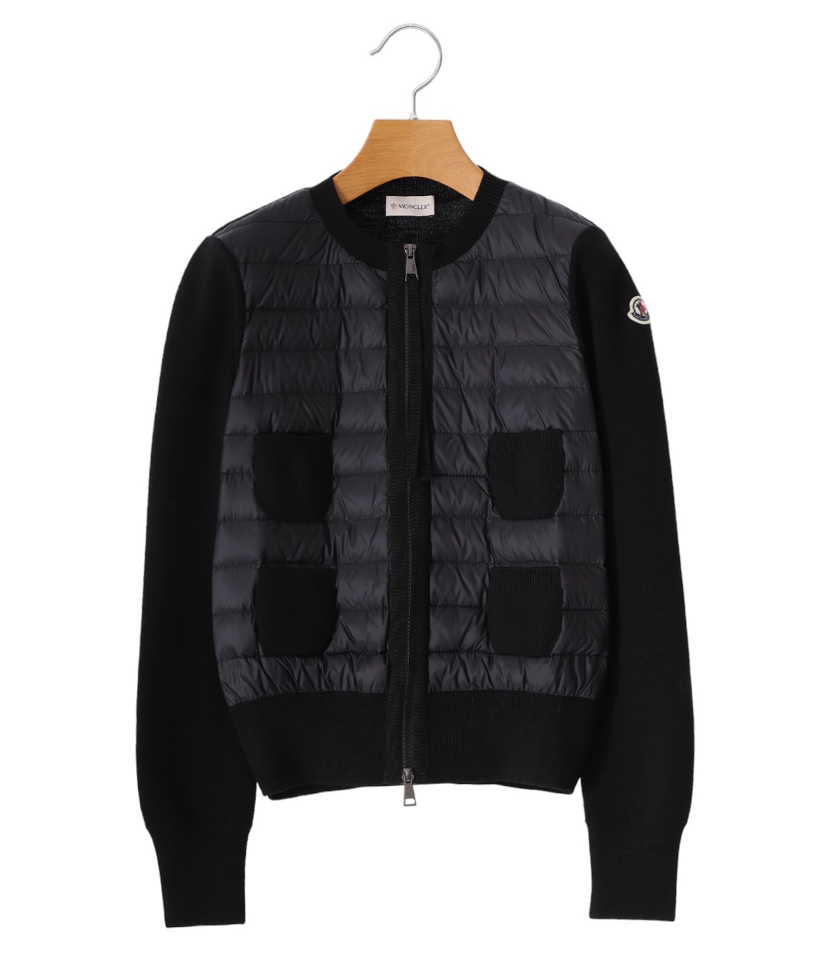 美品　MONCLER マグリオーネトリコットカーディガン　ダウン グレー XS 良品 モンクレール マグリオーネトリコットカーディガン ダウン