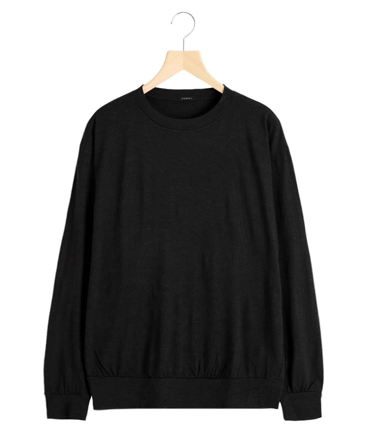 comoli ウール天竺長袖クルー　チャコール　21aw ウール天竺 長袖クルー,Charcoal – Navyblue