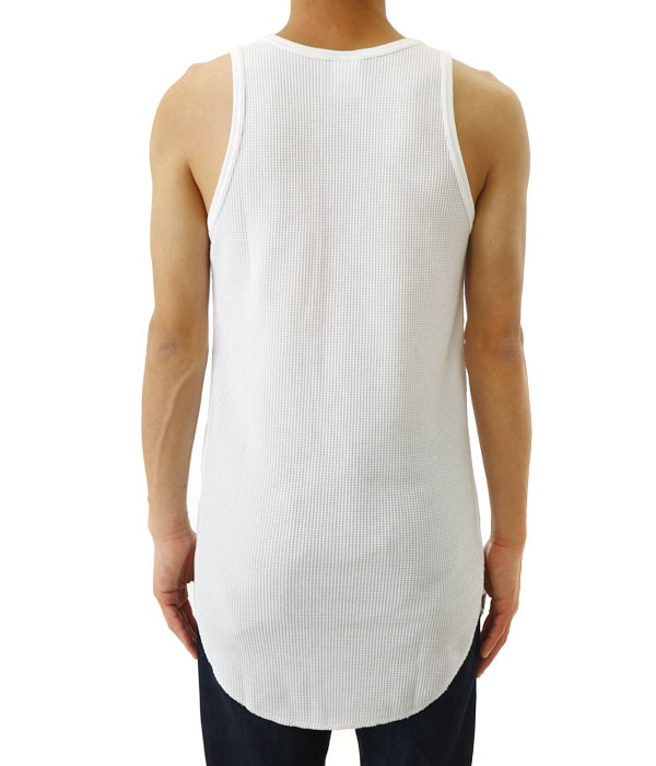 10倍 ワッフル ロングタンクトップ M ブラック 通常商品 Arknets