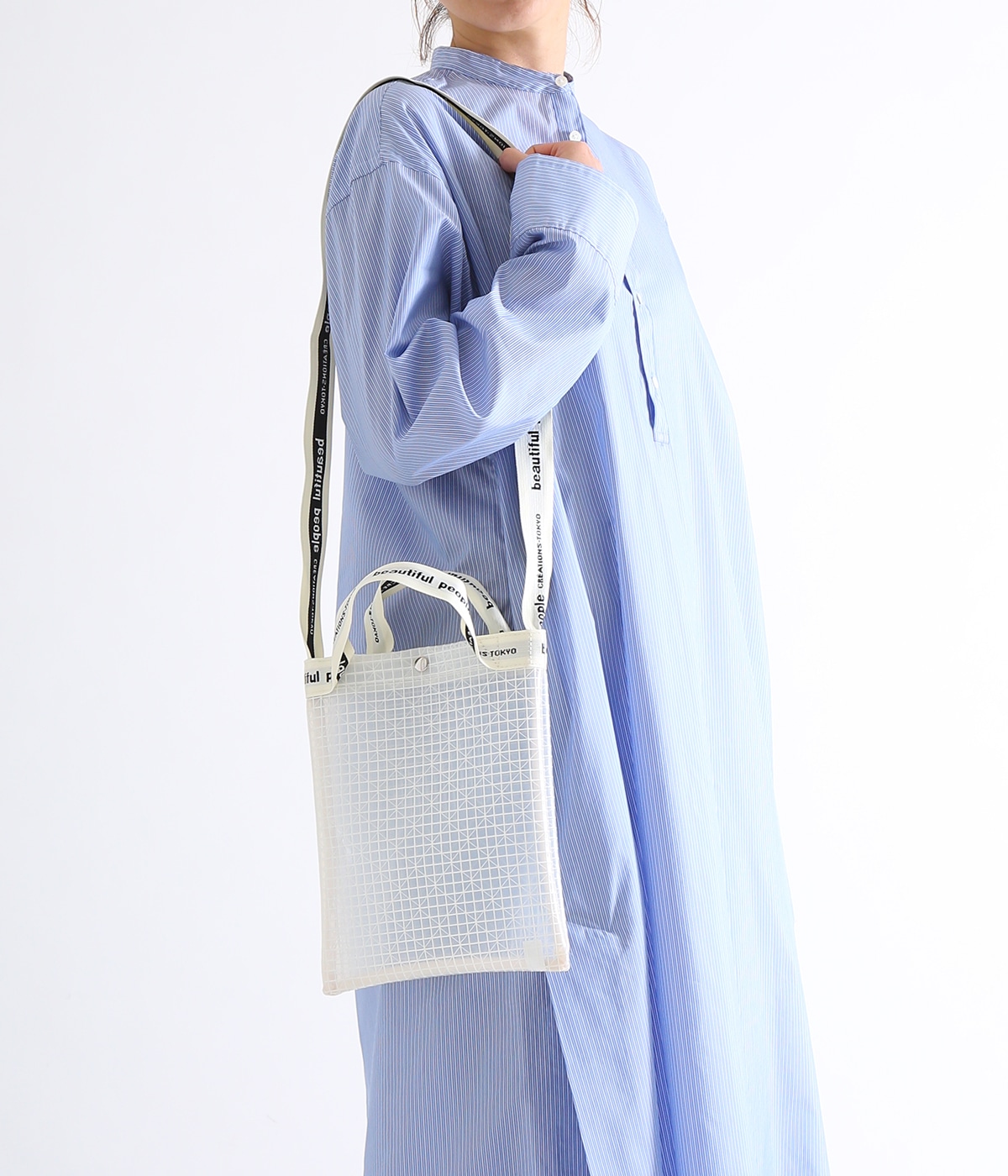 レディース】plaid vinyl logo tape sacoshe bag | beautiful