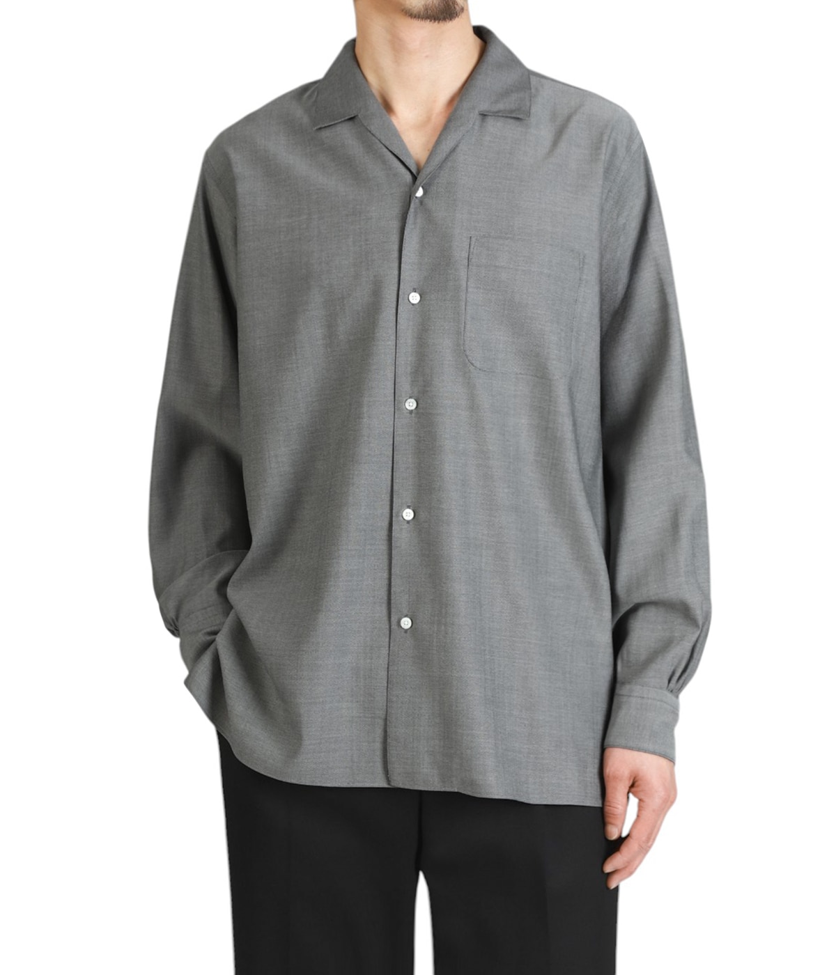 MARKAWARE 長袖シャツ ITALIAN OPEN COLLAR SHIRT | MARKAWARE(マーカウェア