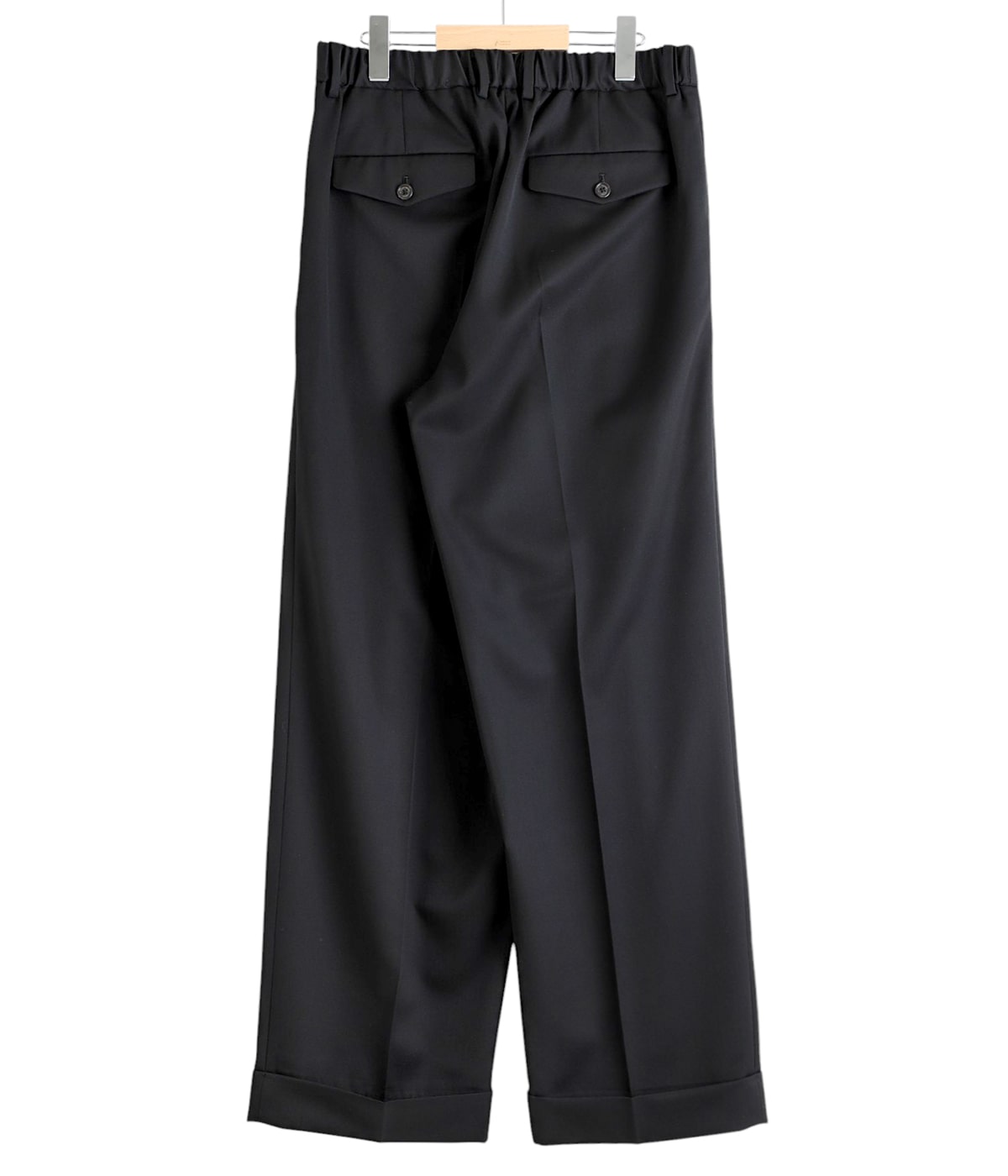 DOUBLE PLEATED WIDE TROUSERS ORGANIC WOOL 2/80 GABARDINE