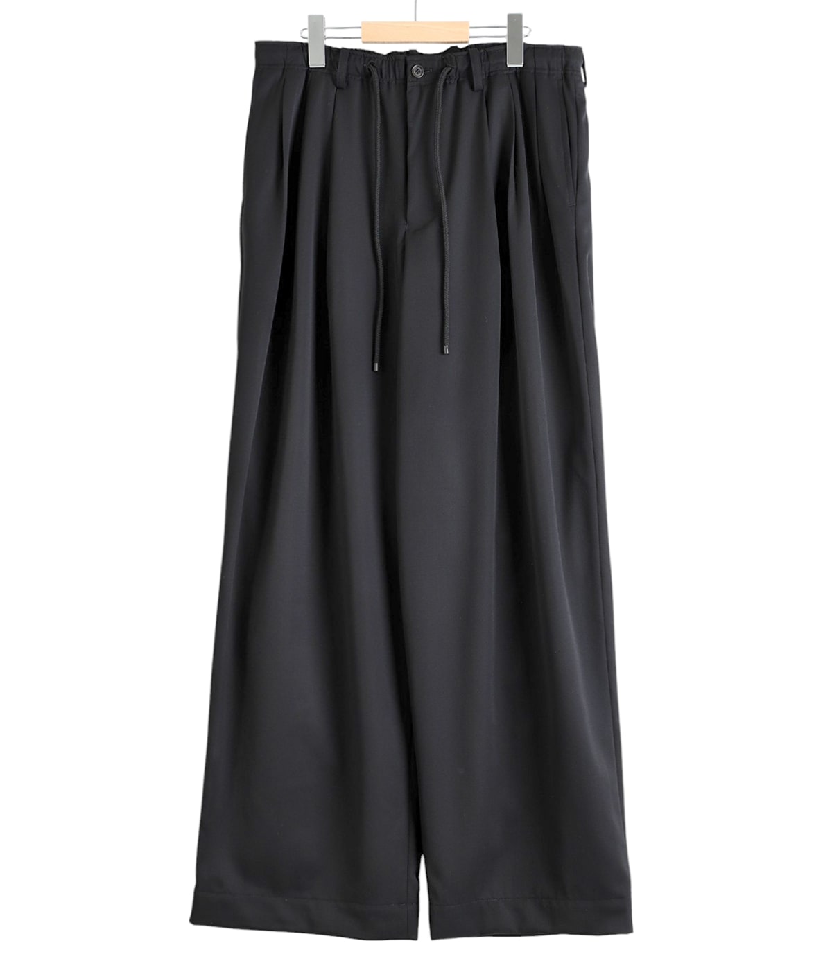 TRIPLE PLEATED EASY TROUSERS ORGANIC WOOL 2/80 GABARDINE