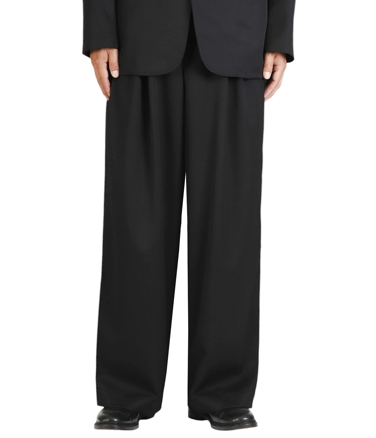 TRIPLE PLEATED EASY TROUSERS ORGANIC WOOL 2/80 GABARDINE
