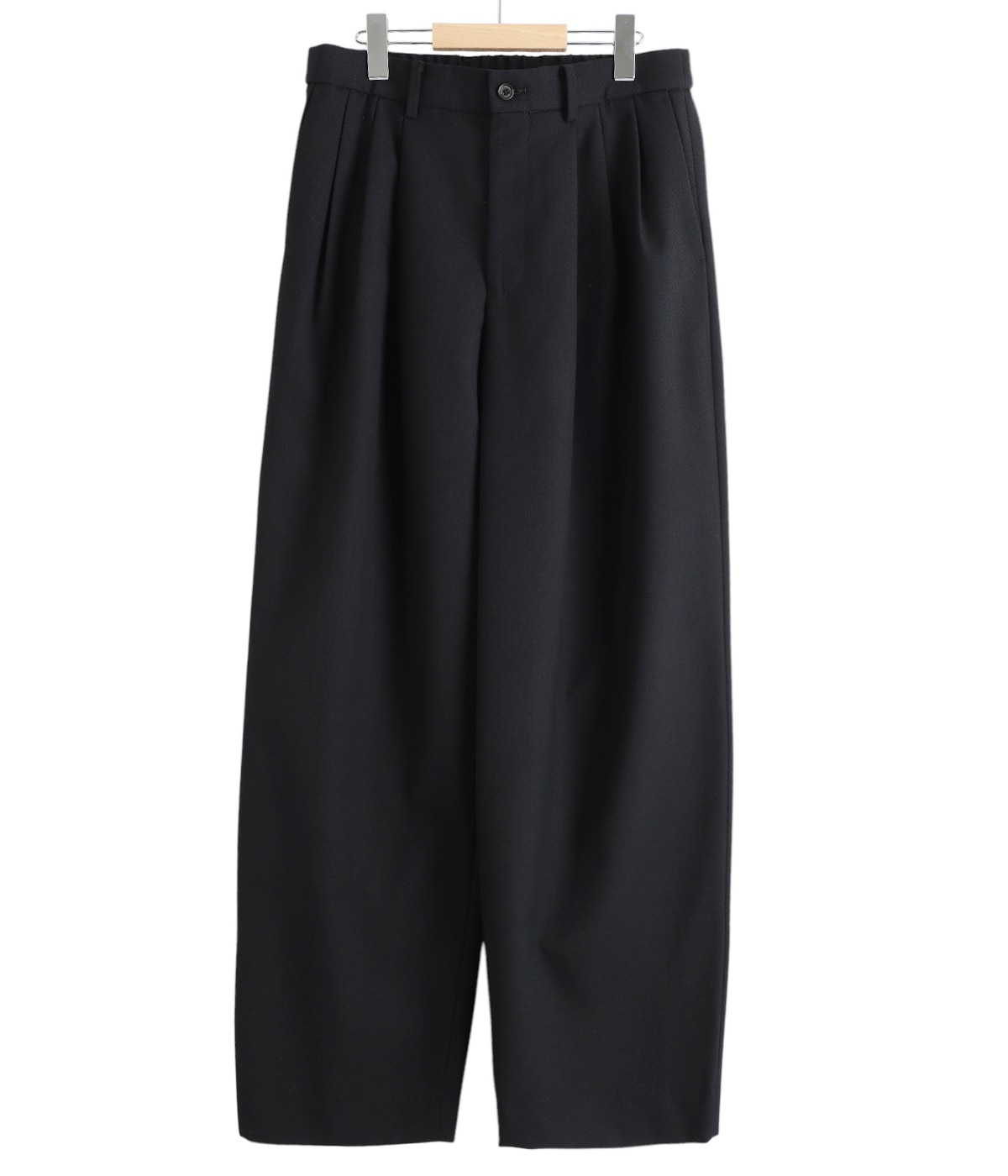 TRIPLE PLEATED WIDE TROUSERS ORGANIC WOOL SURVIVAL CLOTH