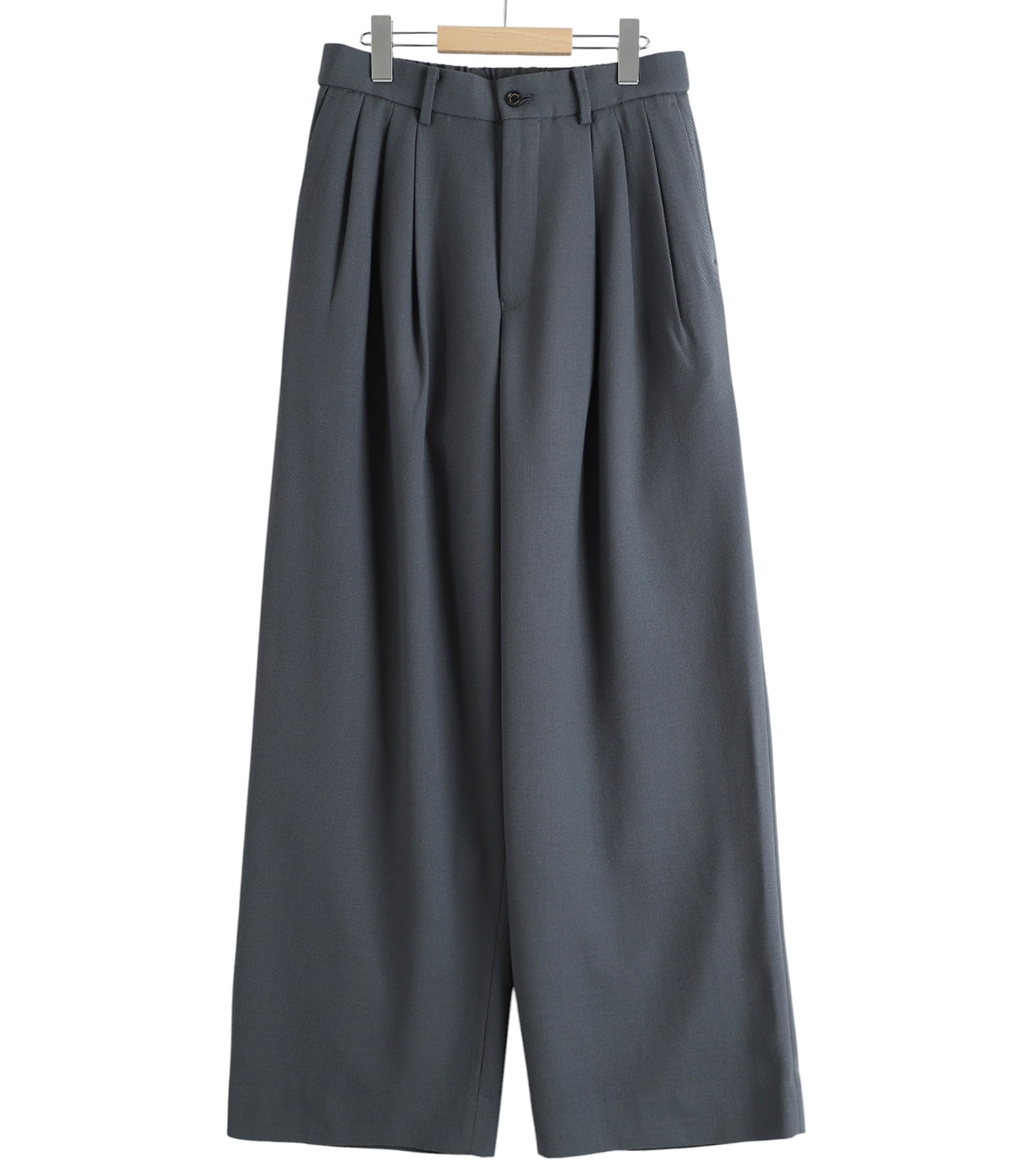 TRIPLE PLEATED WIDE TROUSERS ORGANIC WOOL SURVIVAL CLOTH