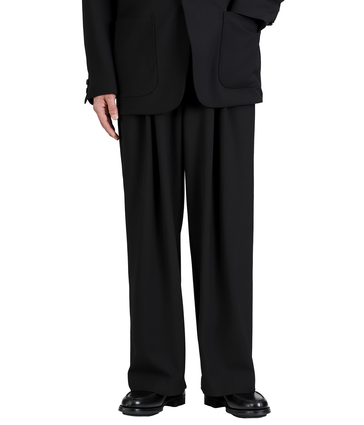 TRIPLE PLEATED WIDE TROUSERS -SURVIVAL CLOTH TROPICAL- | MARKAWARE