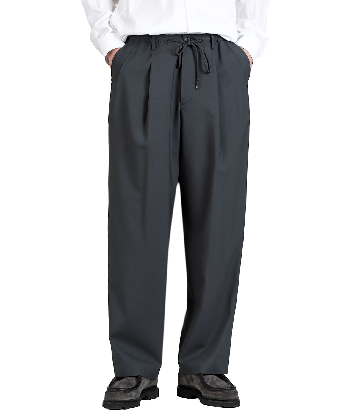 DOUBLE PLEATED EASY TROUSERS -ORGANIC WOOL 2/80 TROPICAL