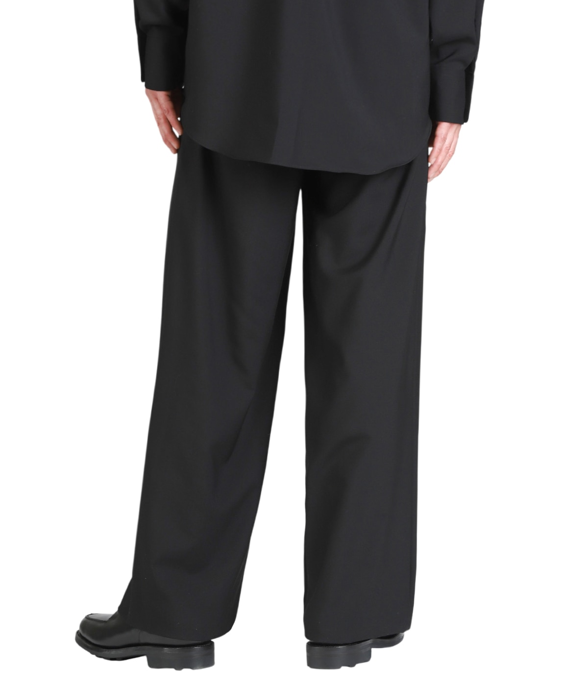 TRIPLE PLEATED WIDE TROUSERS -ORGANIC WOOL 2/80 TROPICAL