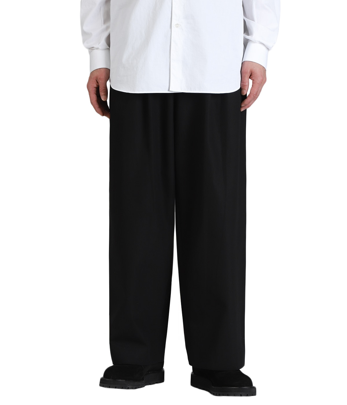 TRIPLE PLEATED WIDE TROUSERS ORGANIC COTTON SURVIVAL CLOTH