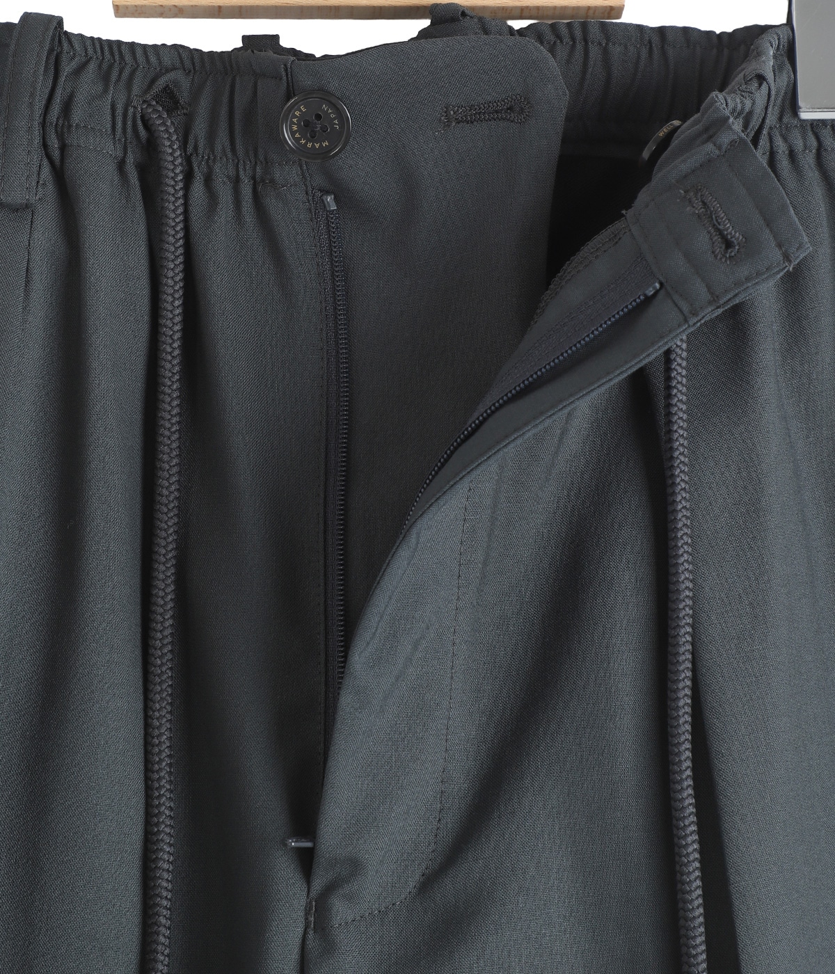 ONE TUCK TAPERED EASY PANTS -ORGANIC WOOL 2/80 TROPICAL