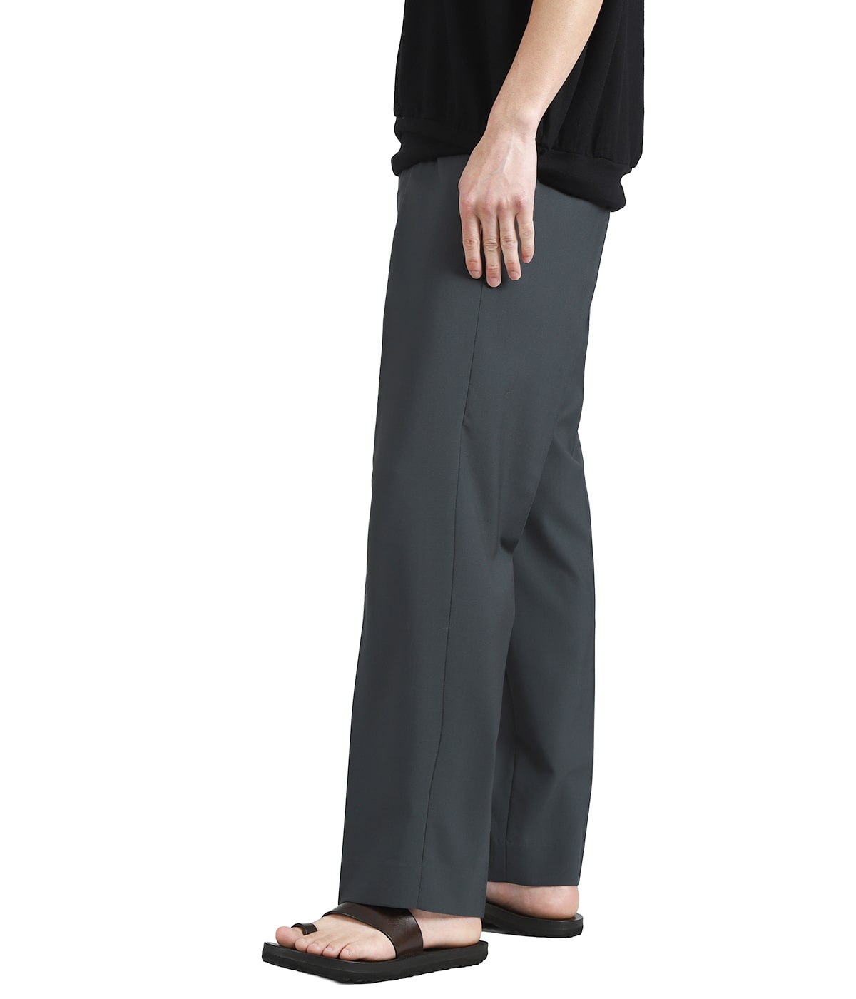 ONE TUCK TAPERED EASY PANTS -ORGANIC WOOL 2/80 TROPICAL