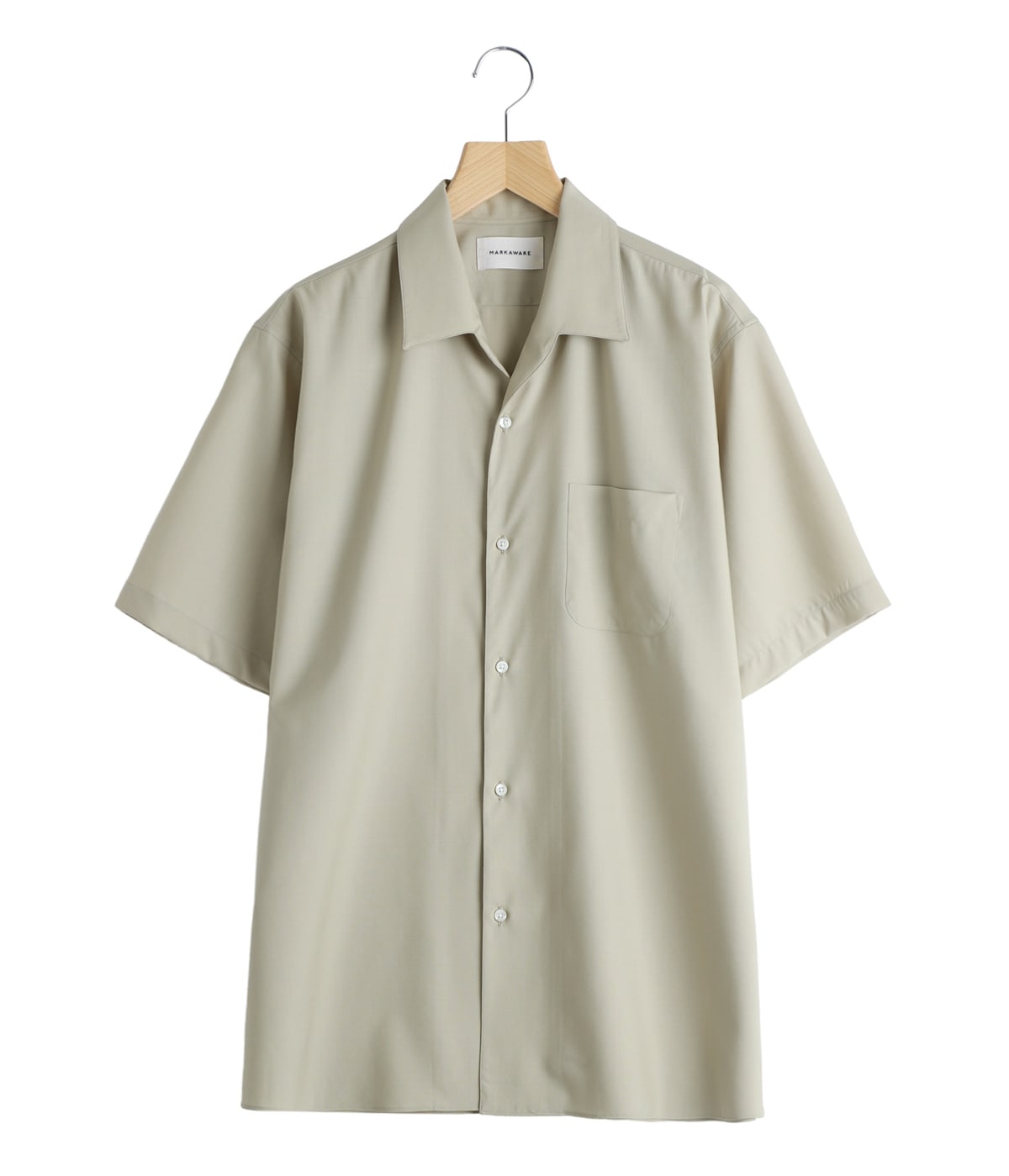ITALIAN OPEN COLLAR S/S SHIRT ORGANIC WOOL 2/80 TROPICAL