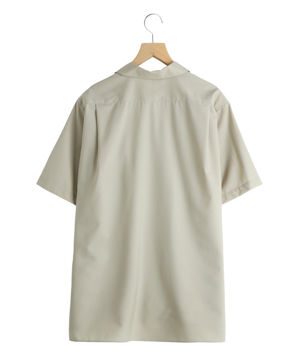 ITALIAN OPEN COLLAR S/S SHIRT ORGANIC WOOL 2/80 TROPICAL