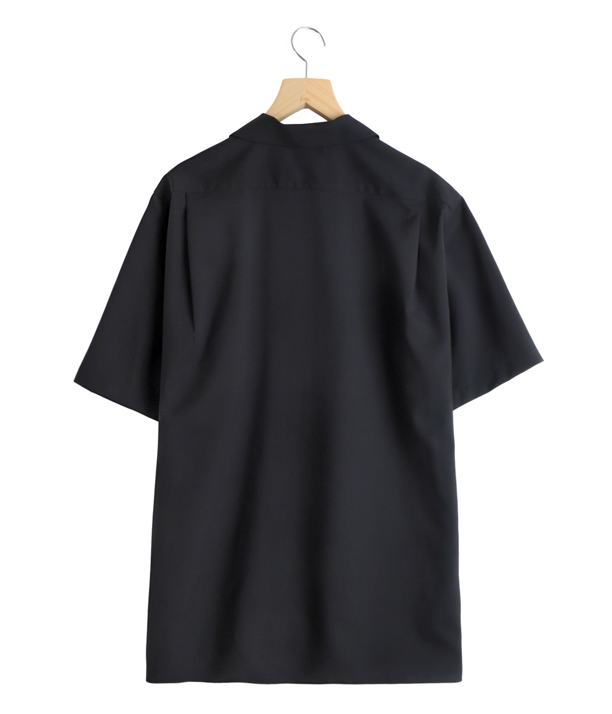 ITALIAN OPEN COLLAR S/S SHIRT ORGANIC WOOL 2/80 TROPICAL