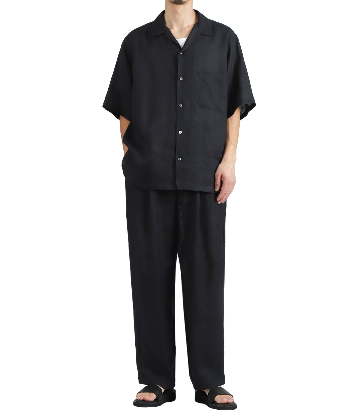 NEW OPEN COLLAR S/S SHIRT HEMP SHIRTING | MARKAWARE(マーカウェア