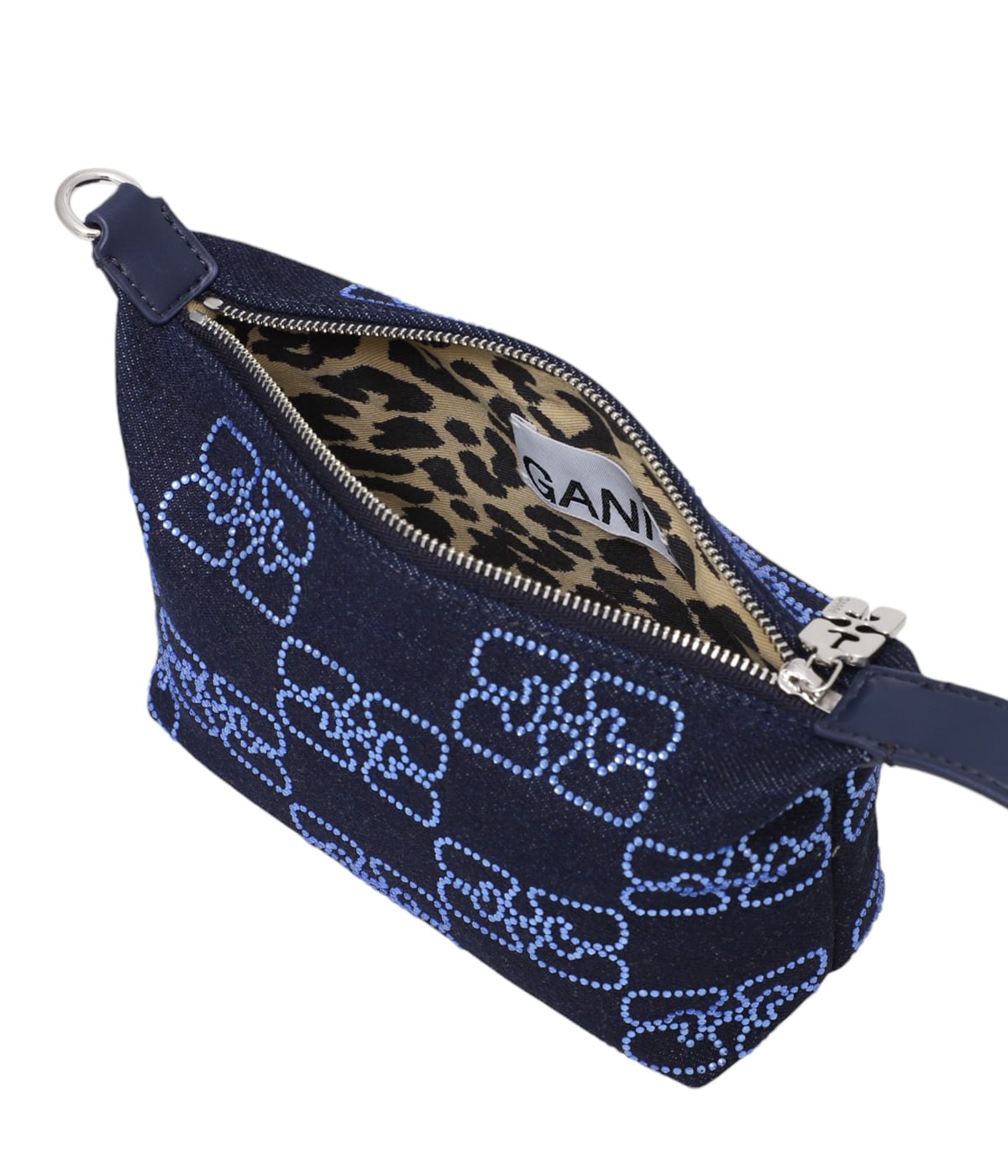レディース】Butterfly Small Pouch Denim Sparkle | GANNI