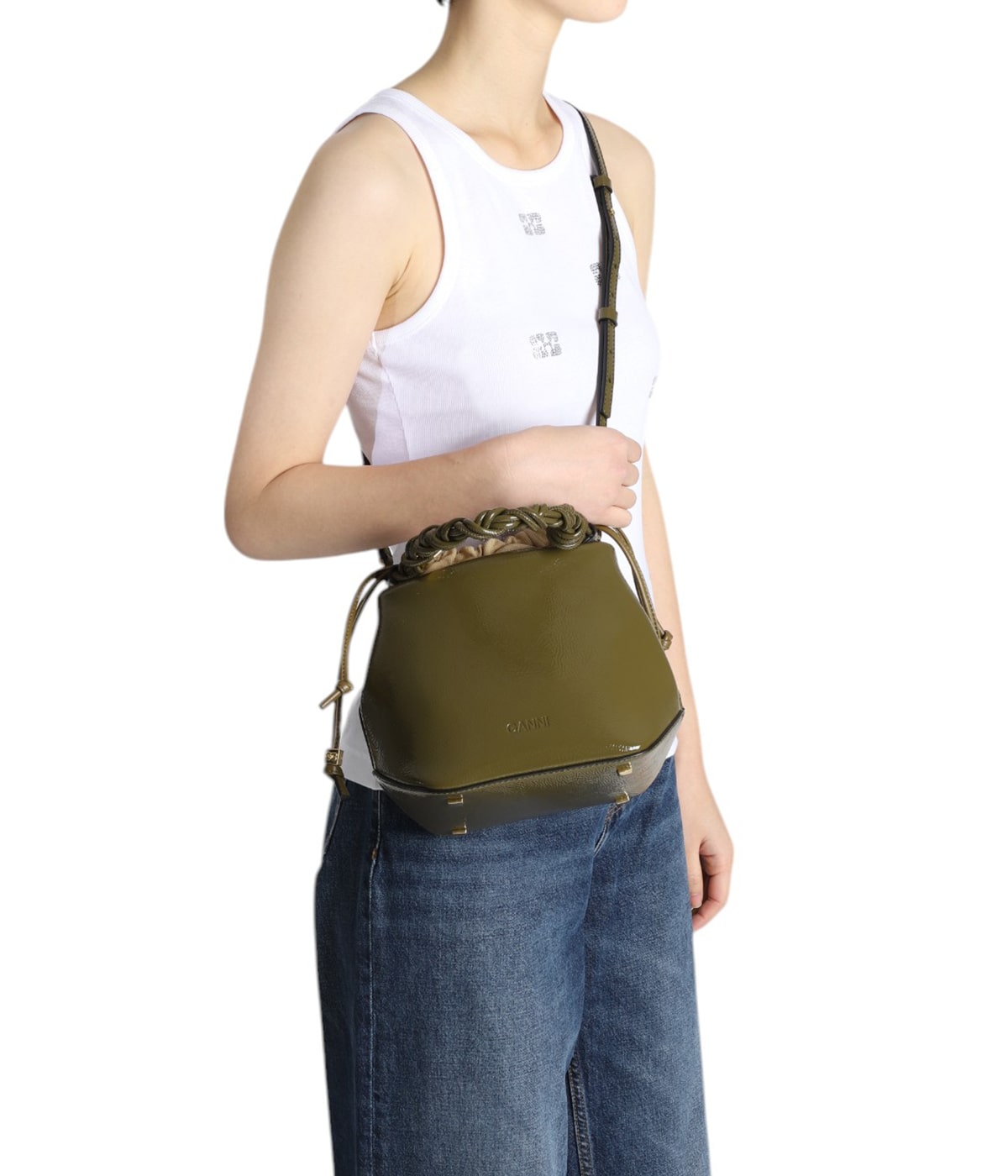GANNI T40903683868 関税送料込 レディース】Ganni Bou Backet Bag Pattent | GANNI(ガニー