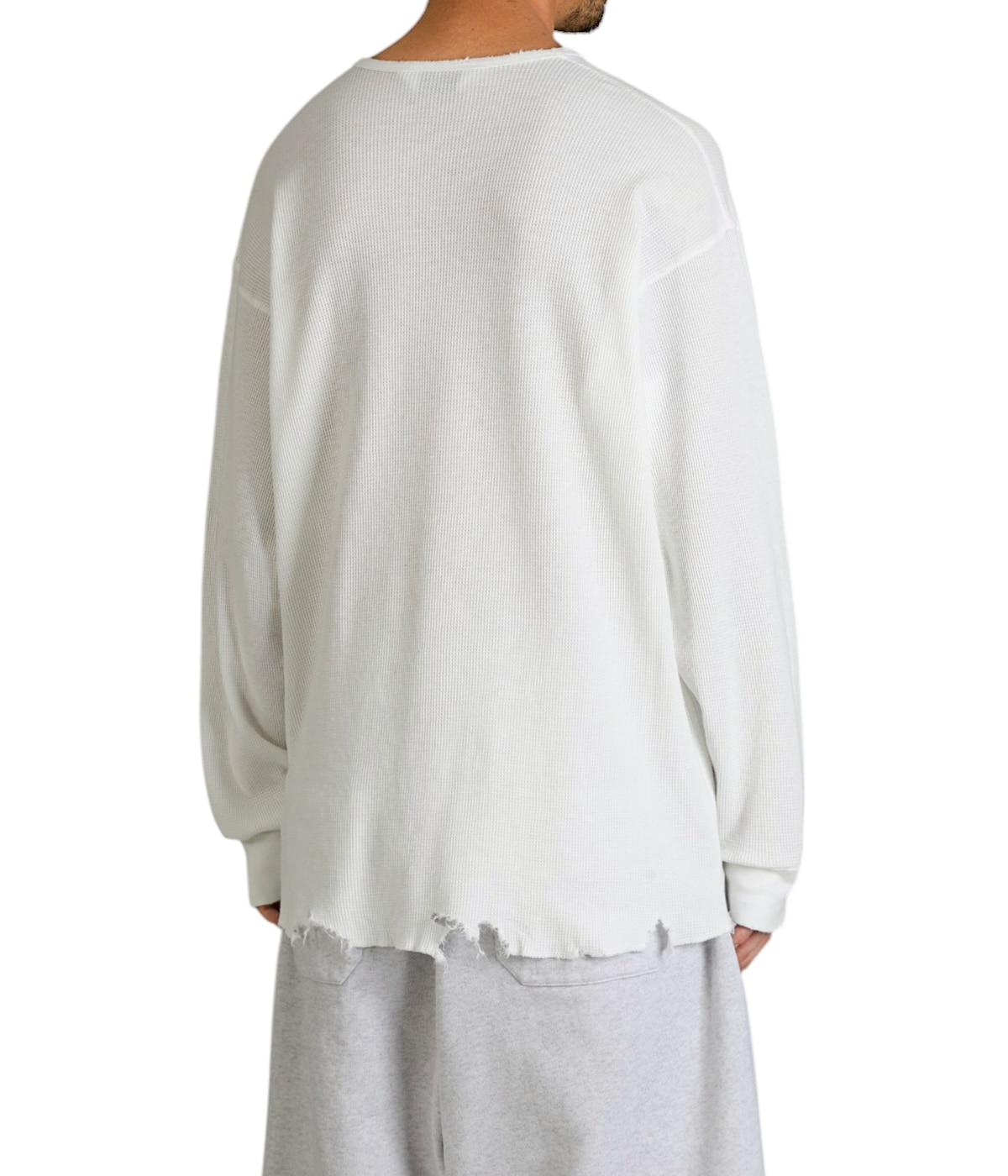 DAMAGE WAFFLE CREW LS T-SHIRT | ANCELLM(アンセルム