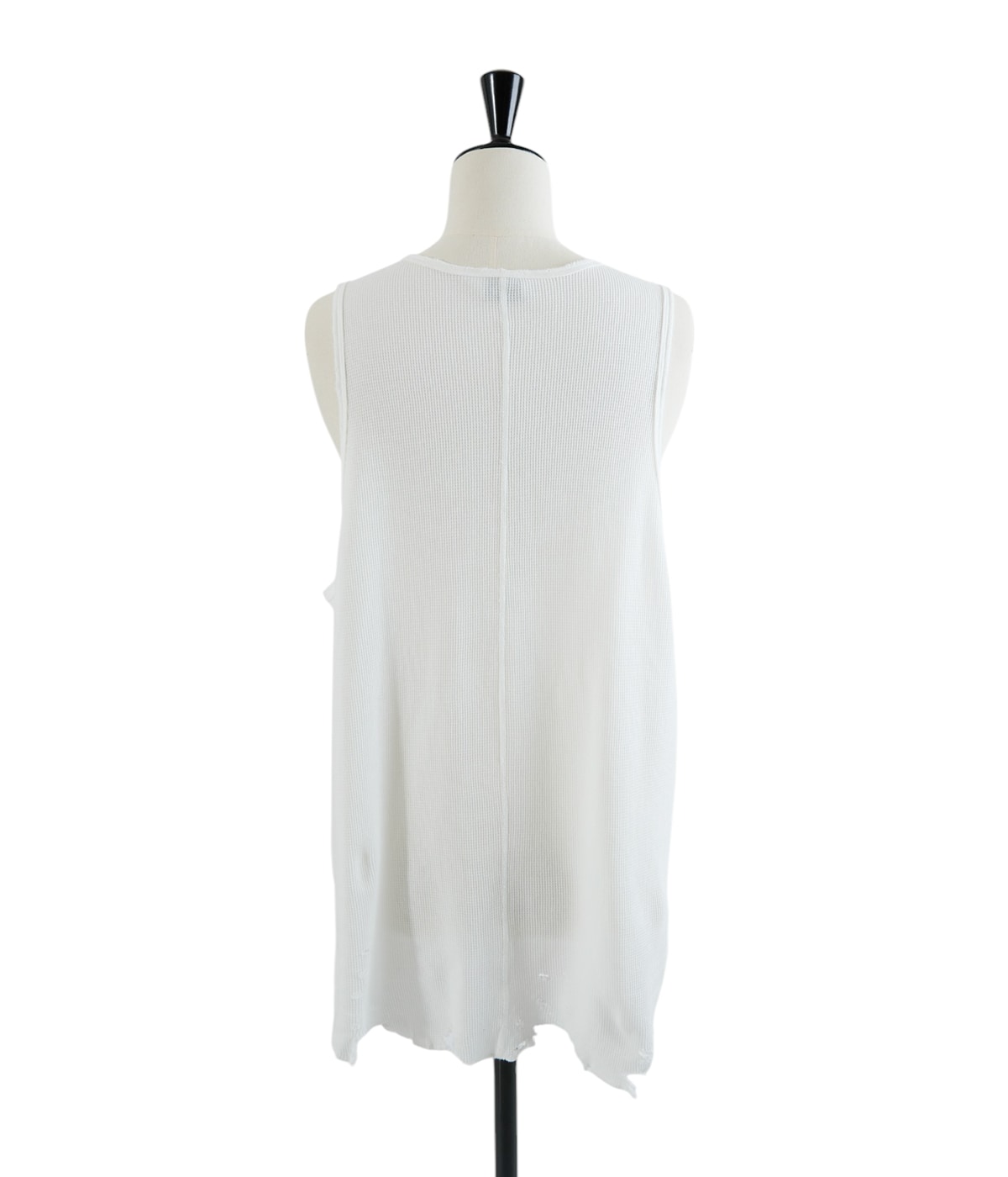 トップス ANCELLM DAMAGE WAFFLE TANK TOP WHITE 1 ANCELLM - DAMAGE WAFFLE TANK TOP/WHITE | NapsNote
