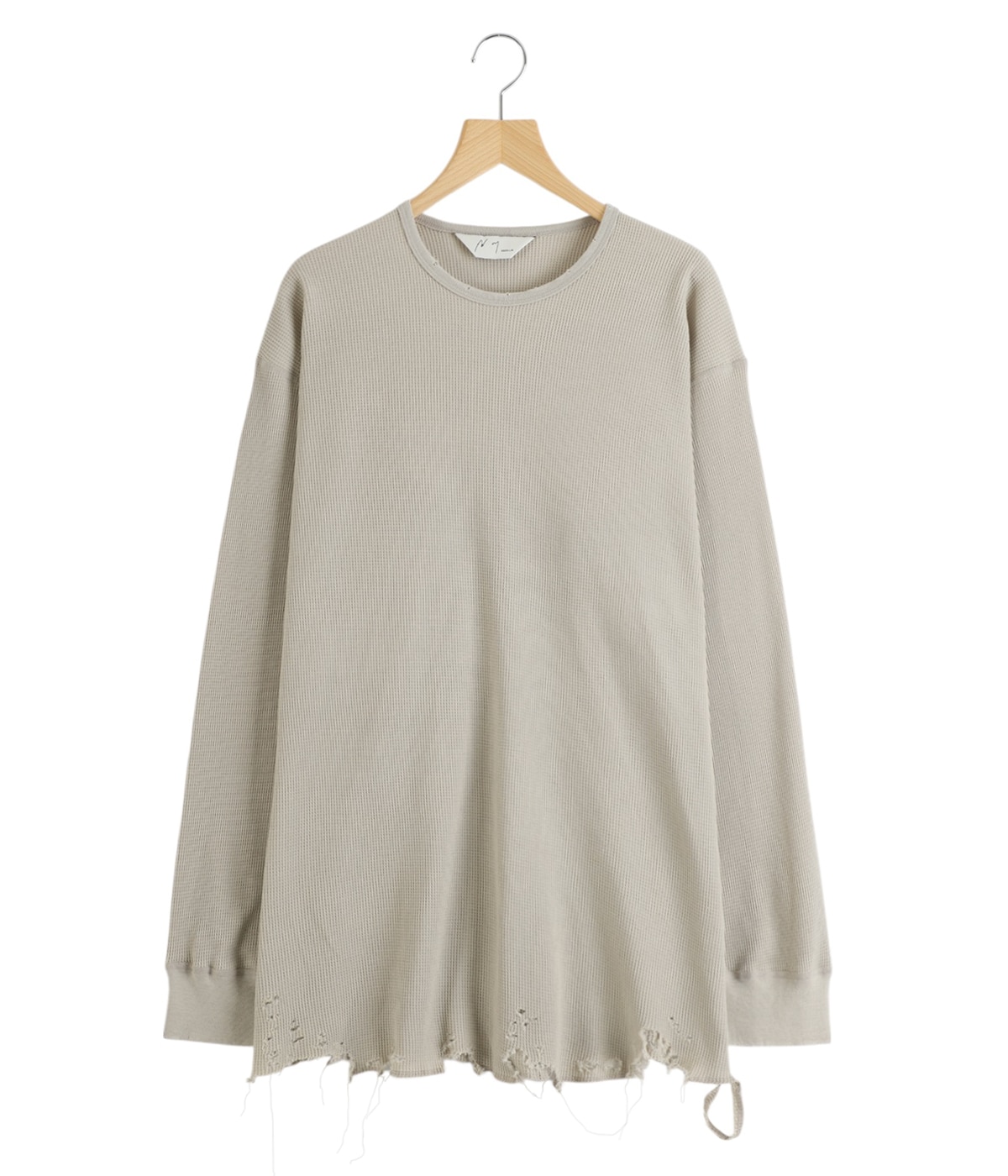 トップス ANCELLM / DAMAGE WAFFLE CREW LS T- SHIRT ANCELLM - DAMAGE WAFFLE CREW LS T-SHIRT | GRAY | カットソー