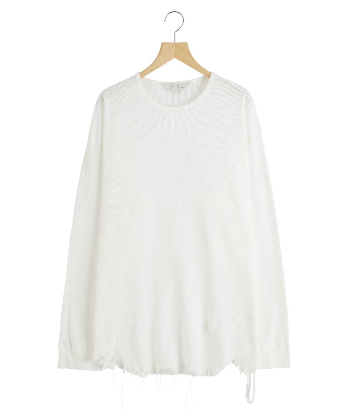 トップス ANCELLM 25ss WAFFLE CREW NECK LS T-SHIRT ANCELLM - WAFFLE CREW NECK LS T-SHIRT | BLACK | カットソー