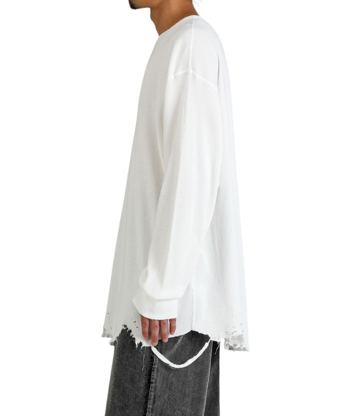 ANCELLM アンセルム DAMAGE WAFFLE カットソー サイズ2 ANCELLM/アンセルム/DAMAGE WAFFLE CREW LS T | GARDEN