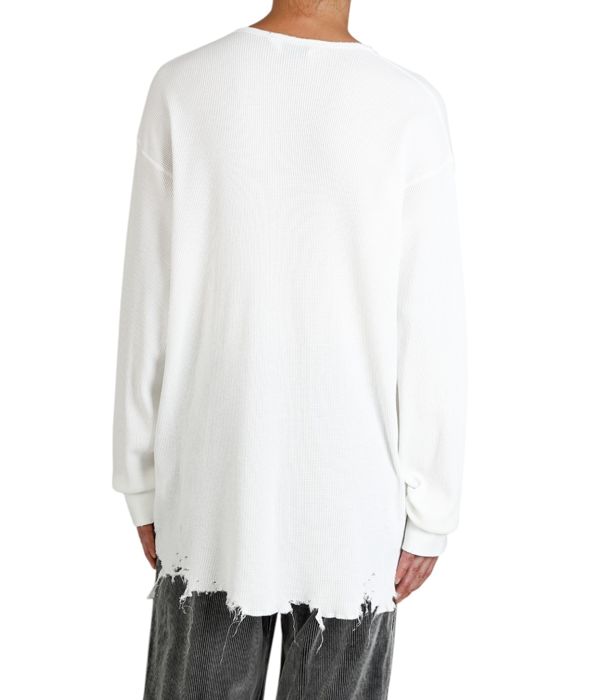 トップス Ancellm / DAMAGE WOOL CREW LS T-SHIRT DAMAGE WAFFLE CREW LS T-SHIRT | ANCELLM(アンセルム