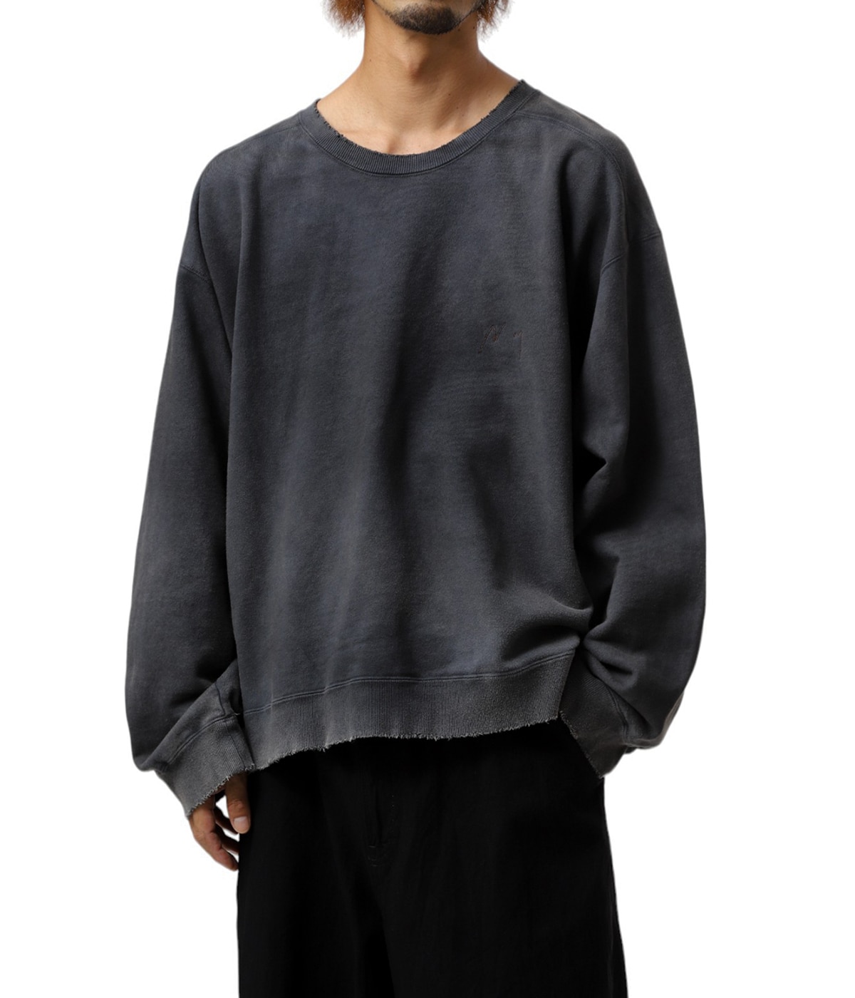 トップス ANCELLM CRASH UNEVEN OVER SWEAT SHIRT 2 EMBROIDERY UNEVEN OVER SWEAT SHIRT | ANCELLM(アンセルム