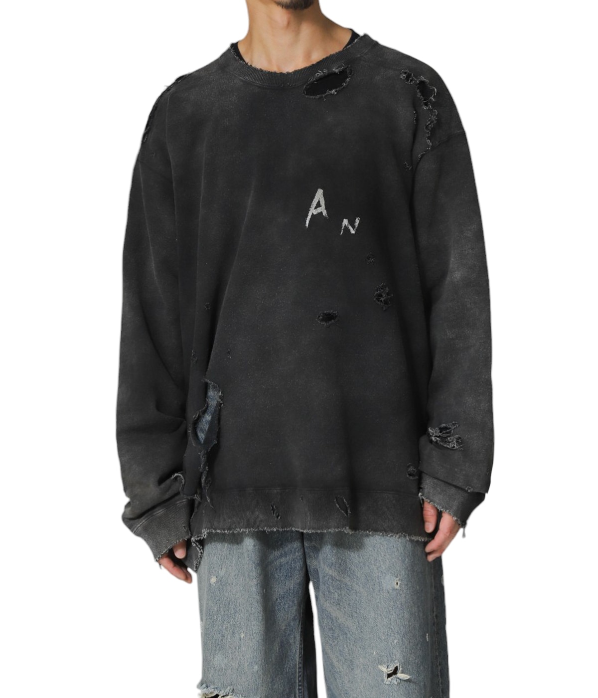 ANCELLM EMBROIDERY UNEVEN OVER SWEATサイズ2 ancellm-6_7a0d5a42-1200-4af2-