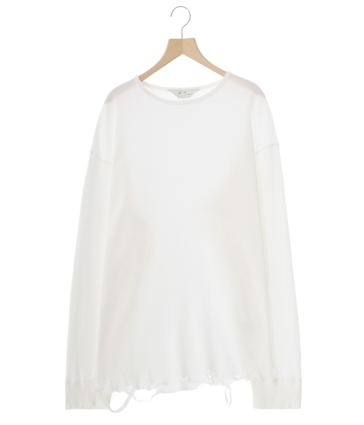トップス 25SSDAMAGE WAFFLE CREW LS T-SHIRT WHITE DAMAGE WAFFLE CREW LS T-SHIRT | ANCELLM(アンセルム