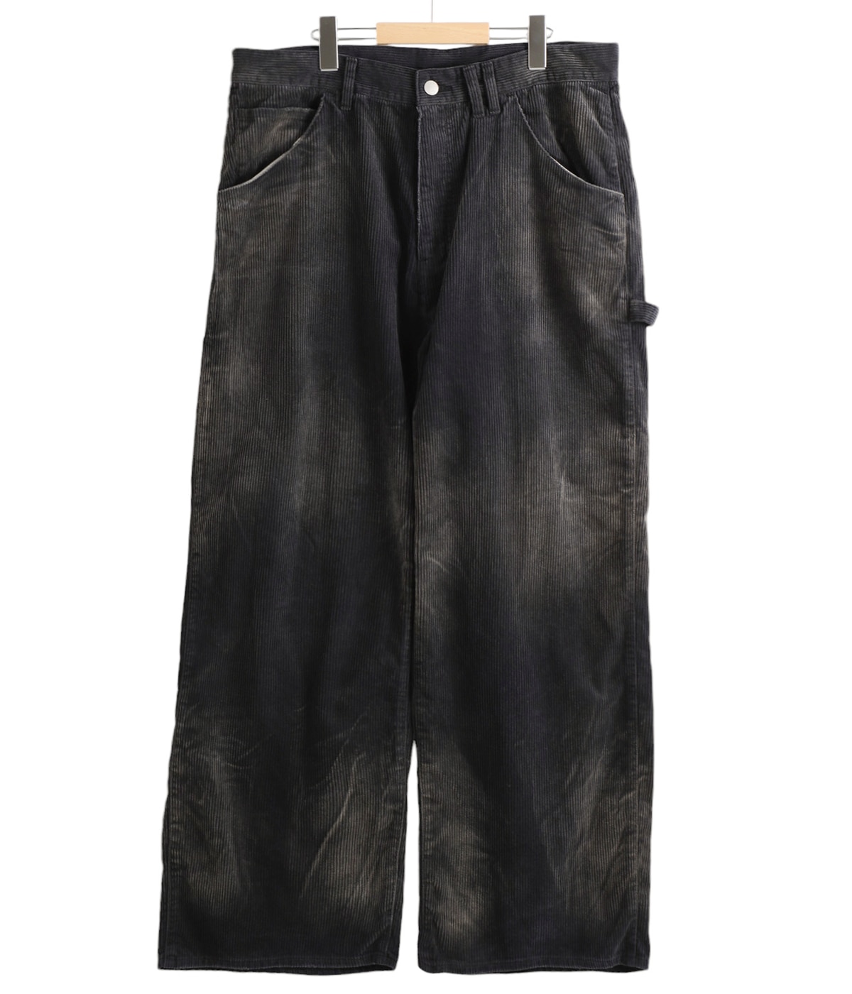 新品ANCELLM CORDED VELVETEEN PAINTER PANTS ANCELLM - CORDED VELVETEEN PAINTER PANTS | BLACK