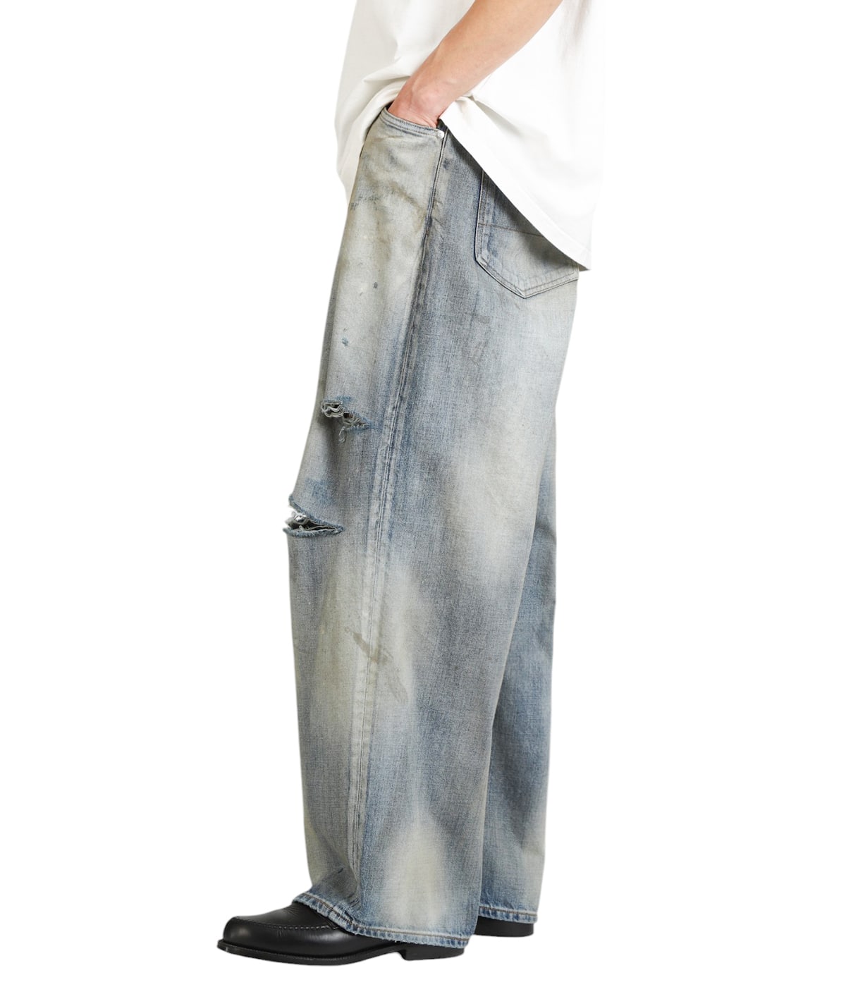 DAMAGE WIDE 5P DENIM PANTS | ANCELLM(アンセルム) / パンツ