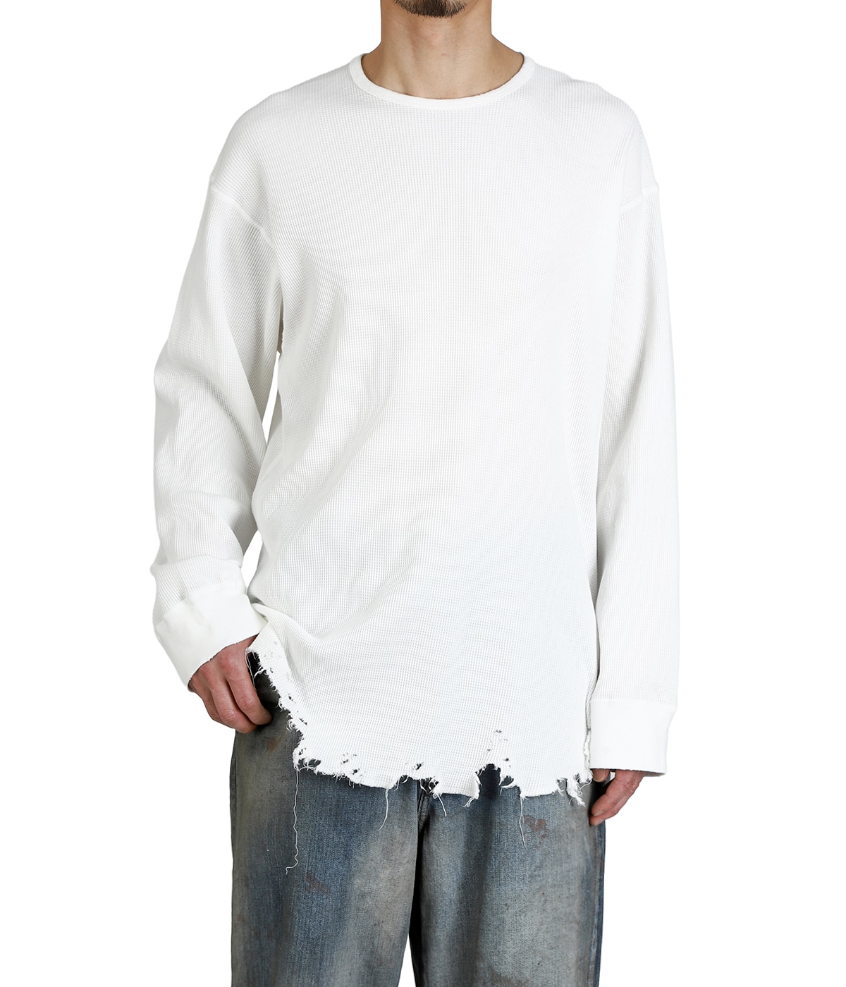 DAMAGE WAFFLE CREW LS | ANCELLM(アンセルム) / トップス カットソー