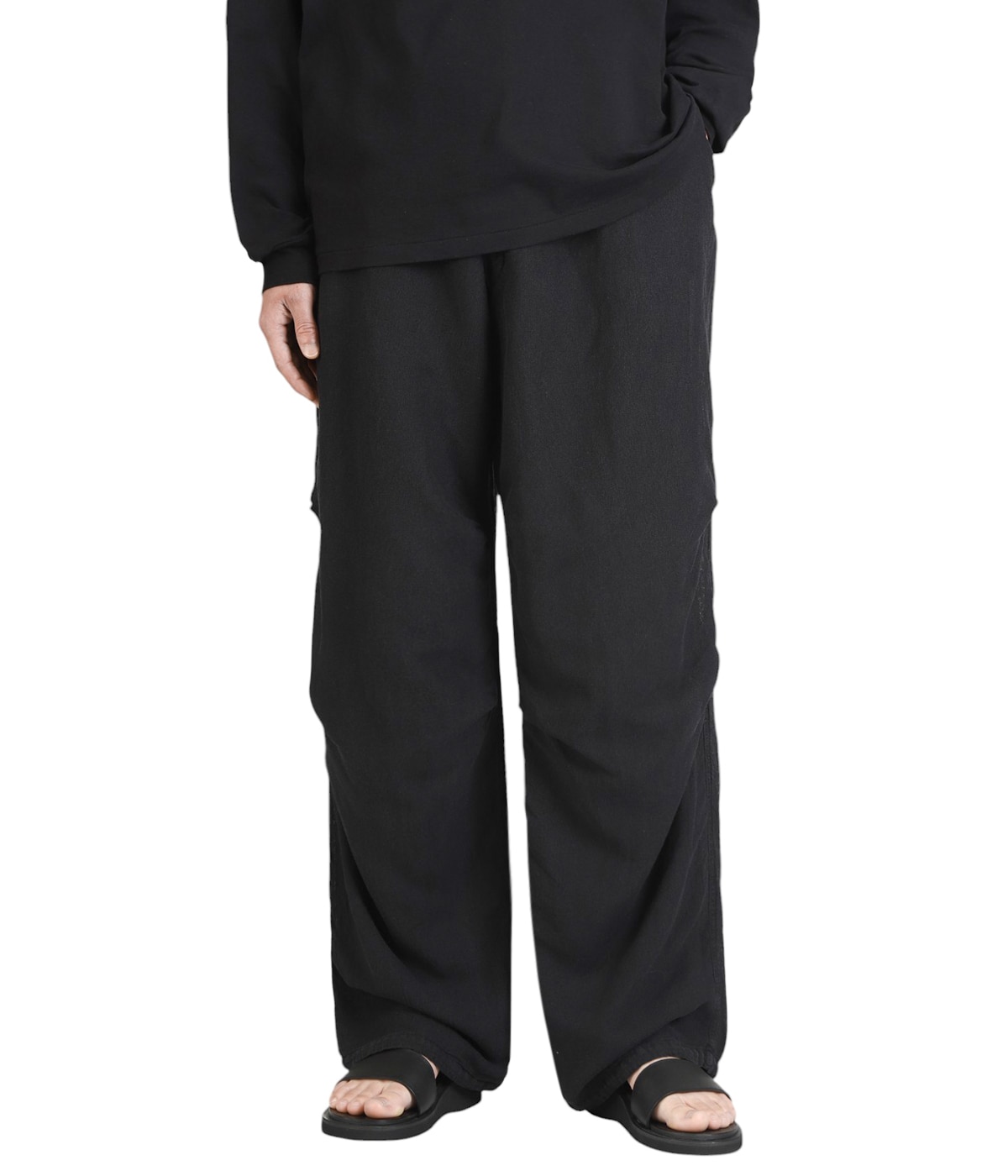 comoli 25ss フェードブラック ニータックパンツB01-03018 3 COMOLI(コモリ) / フェードブラック ニータックパンツ 25SS