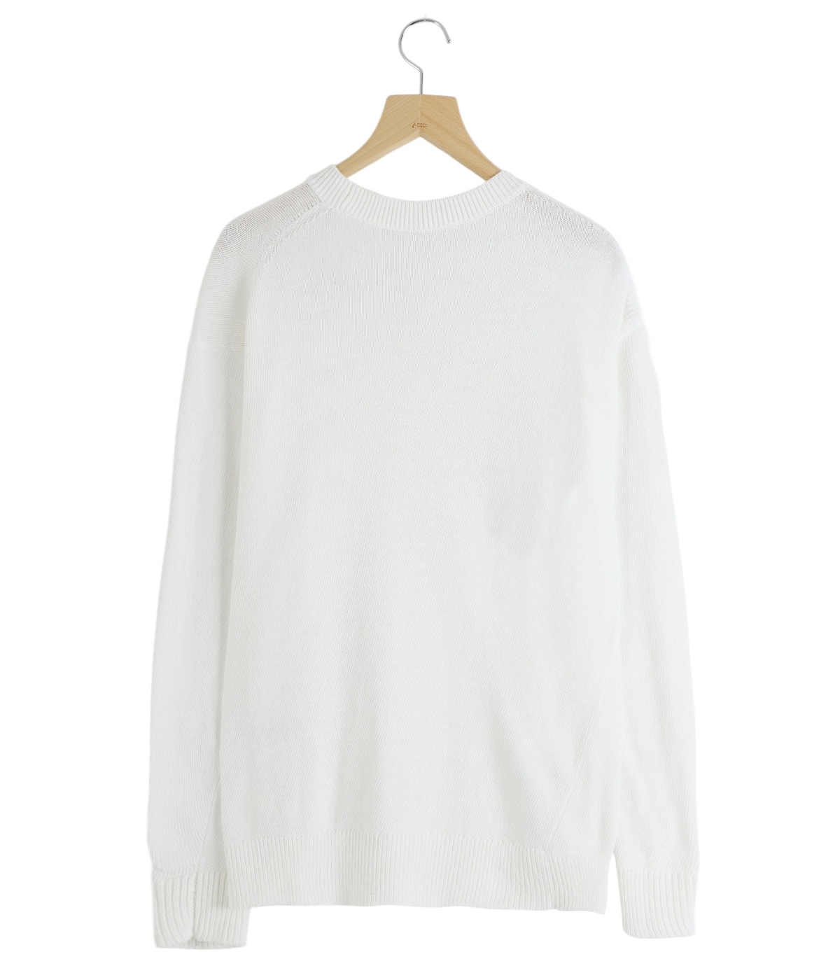 コモリ ニット クルーネック 薄手 コットンウール セーター アイボリー 1 7G クルーネックニット | COMOLI(コモリ) / トップス ニット