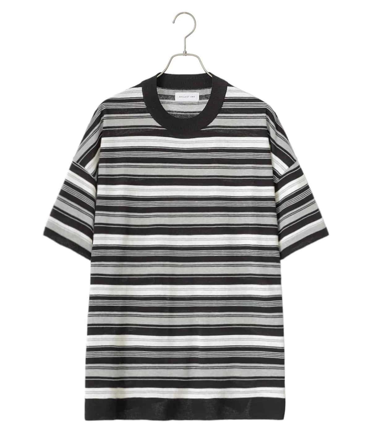MULTI BORDER COTTON KNIT TEE