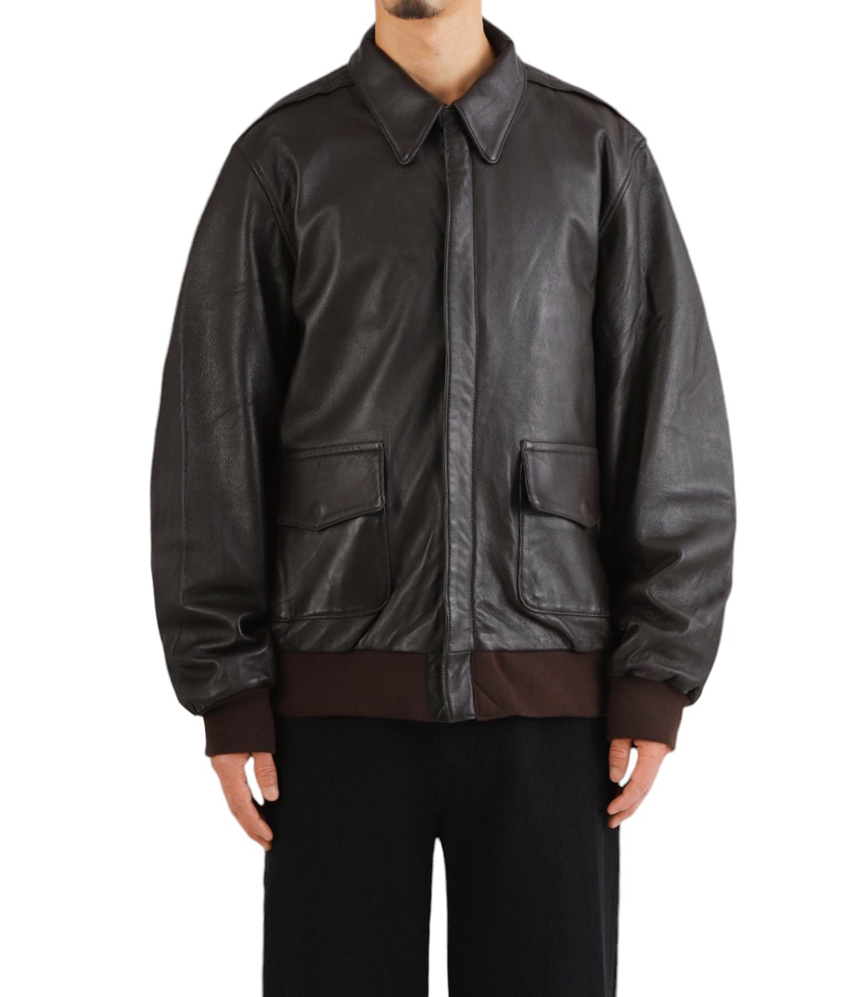 EMMETT ブラウンレザージャケット A2 レザージャケット 本革 ブラウン A2 short flight jacket（G-1