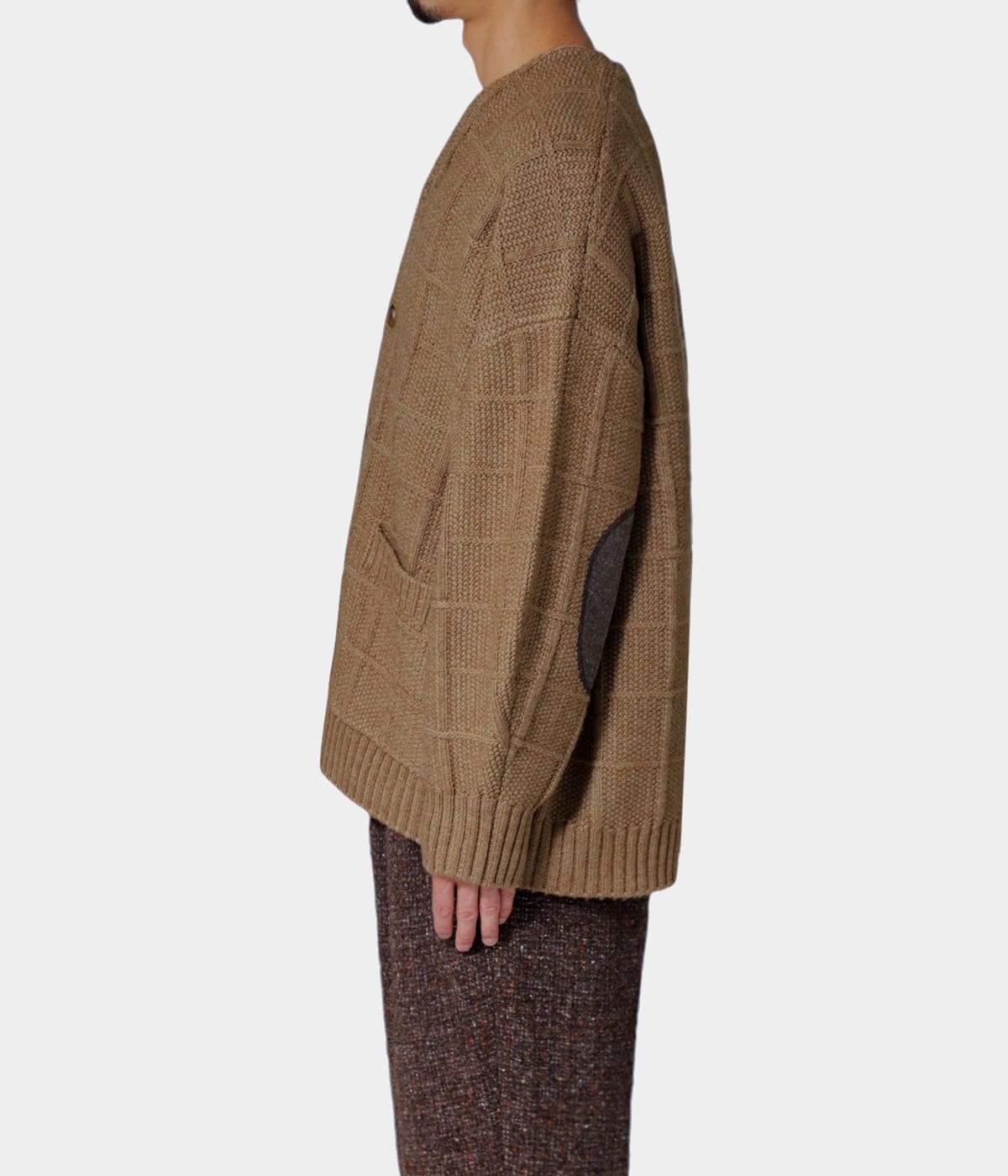 BALLAST ARK / カーディガン(厚手)/M/ウール/ベージュ PLAID KNIT CARDIGAN | BALLAST ARK(バラストアーク) / トップス