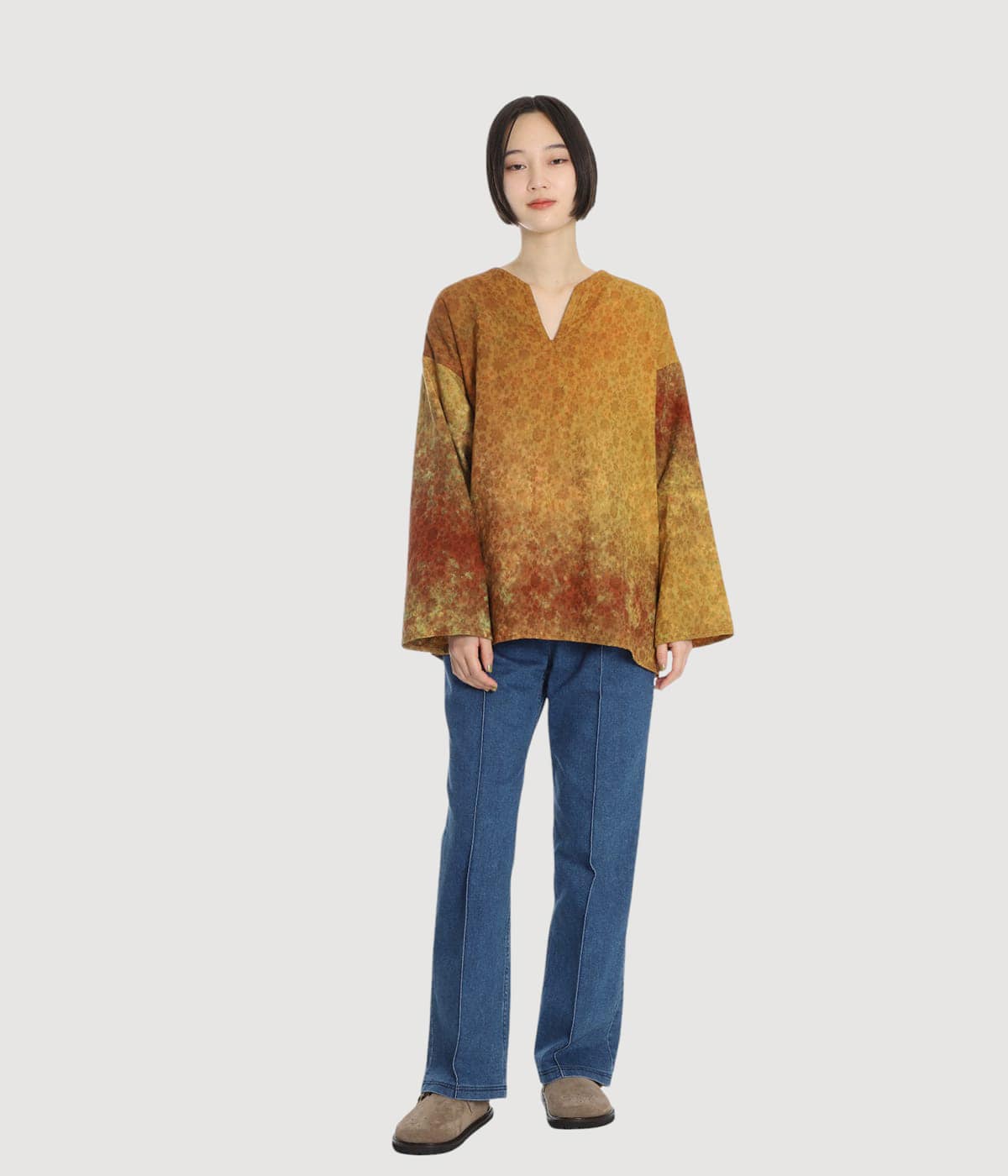 UNEVEN DYEING FLOWER JACQUARD SHIRT | BALLAST ARK(バラストアーク