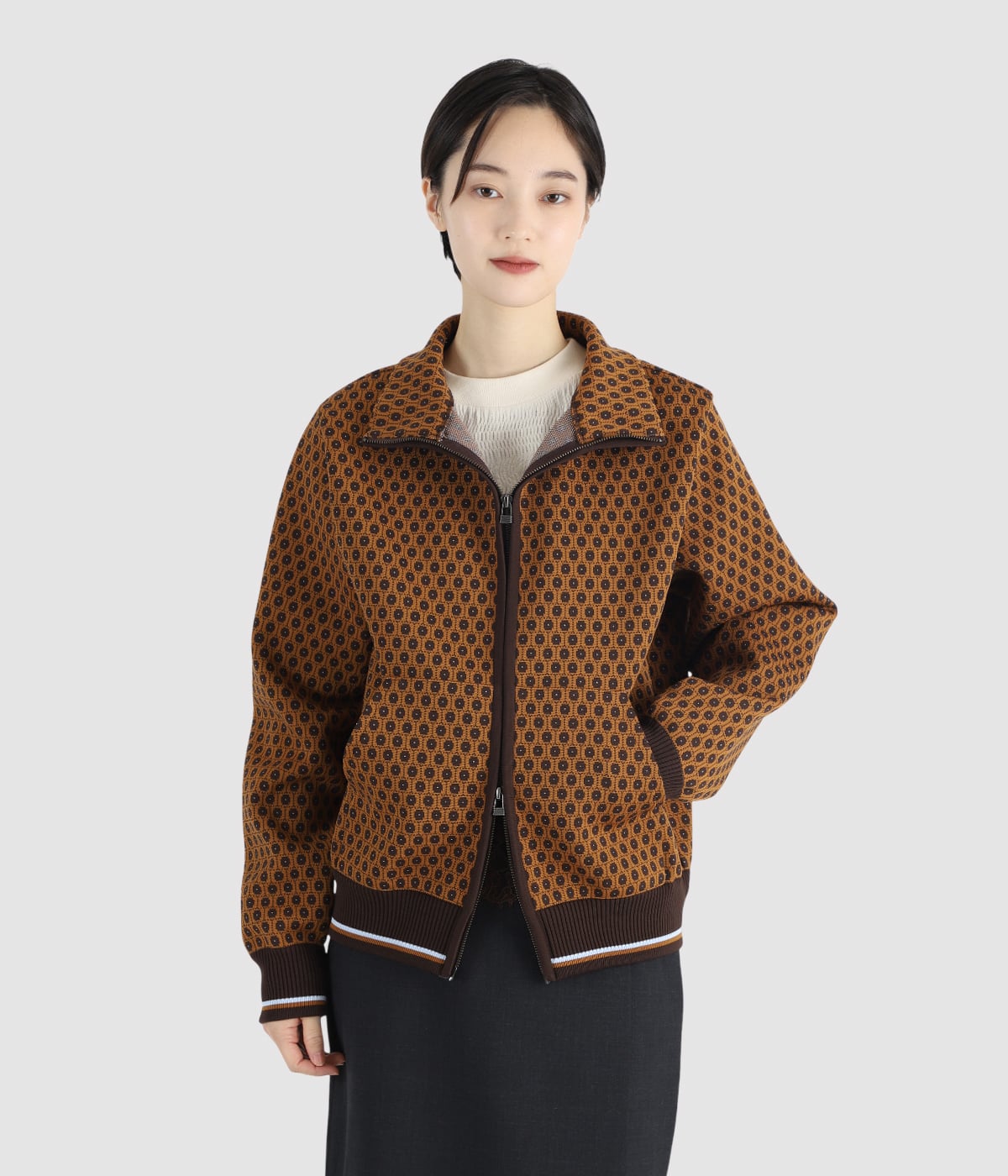 Zip-Up Jacquard Knit Blouson | BALLAST ARK(バラストアーク