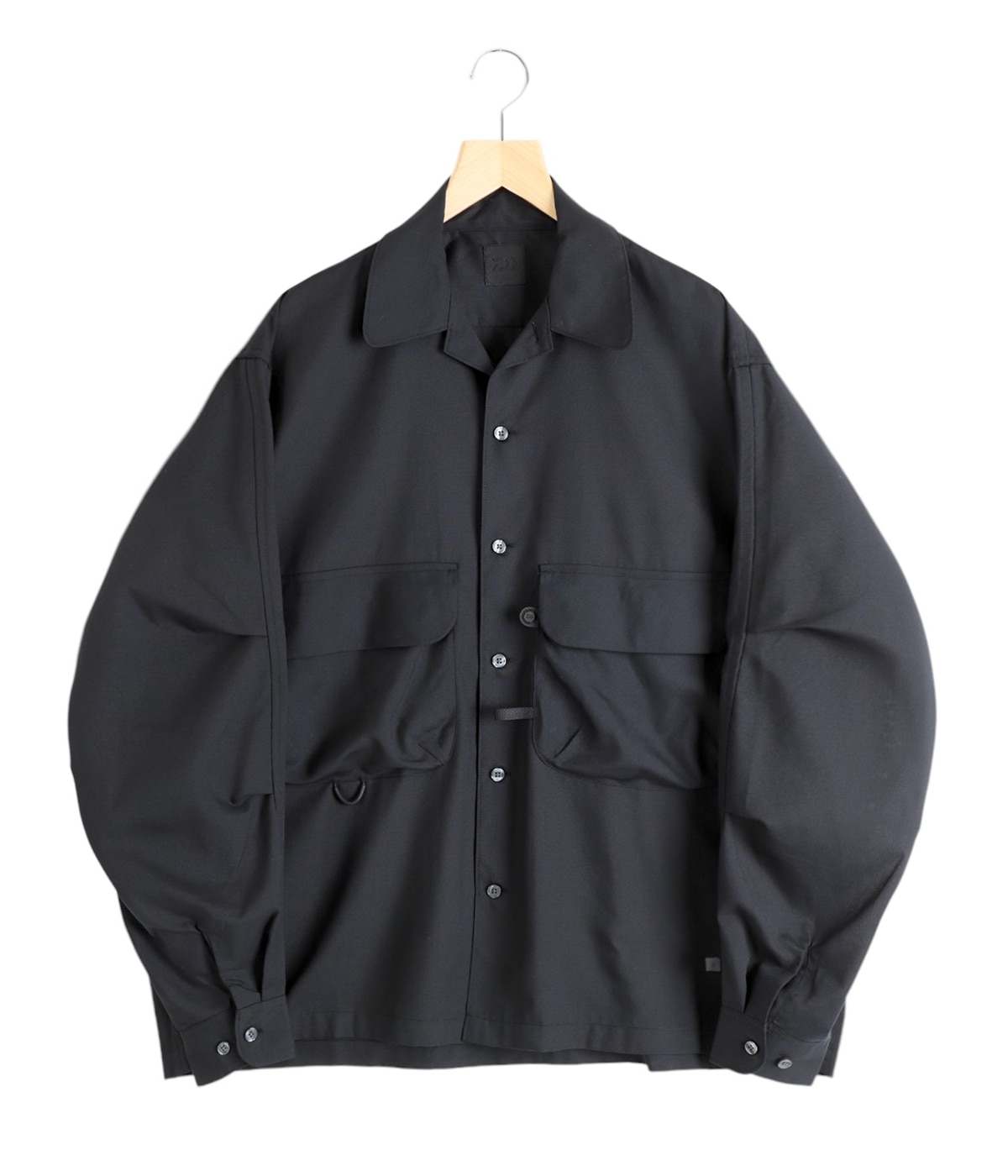 ダイワピア39 オープンカラーシャツ オーバー ジャケット ブラック メンズ M DAIWA PIER39 (ダイワピア39) TECH SPORTS OPEN COLLAR SHIRT L