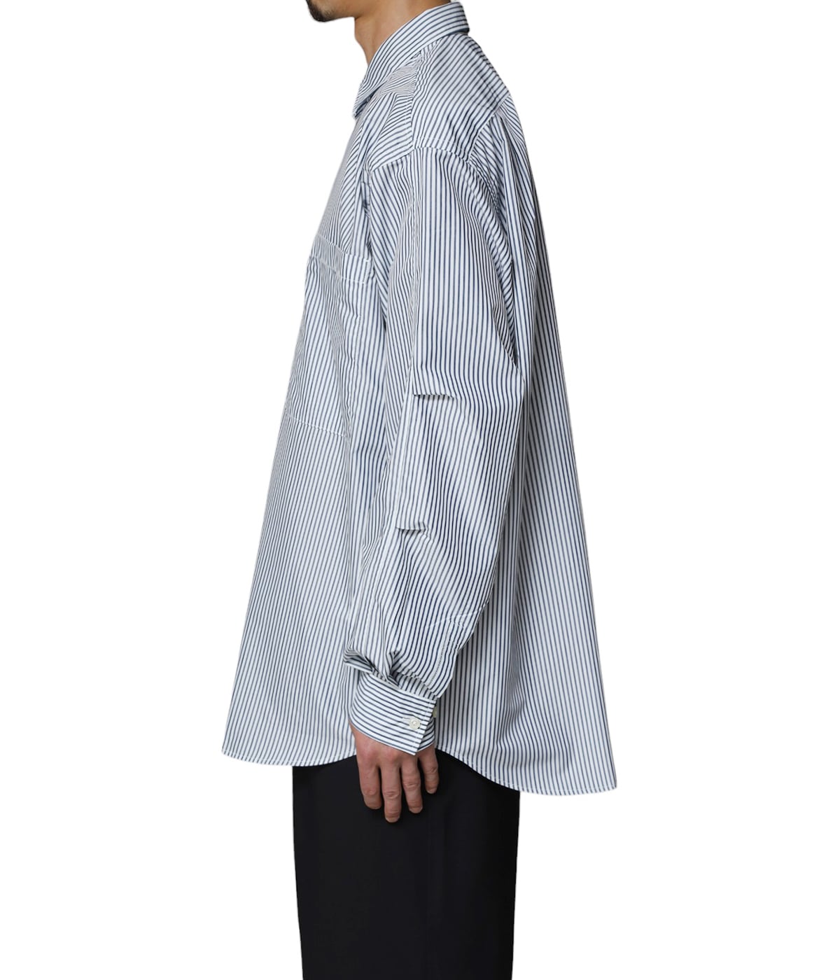 シャツ ピグメントダイ グレー 25025220202 TECH REGULAR COLLAR SHIRT L/S STRIPE | DAIWA PIER39(ダイワ