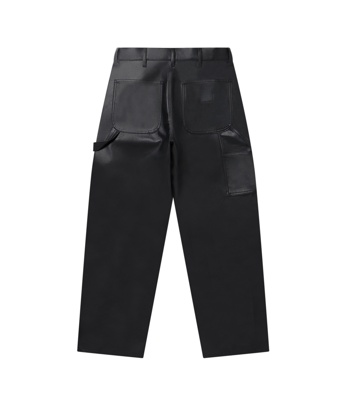 Black Eye Patch ダブルニー　ワークパンツ 黒 FAUX LEATHER EXTRA BAGGY DOUBLE KNEE PANTS | BlackEyePatch