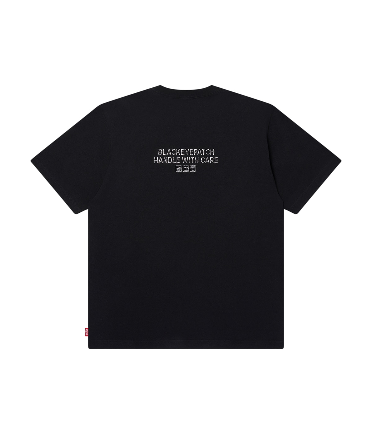 RHINESTONE GRAYSCALE HWC LABEL TEE | BlackEyePatch(ブラックアイ