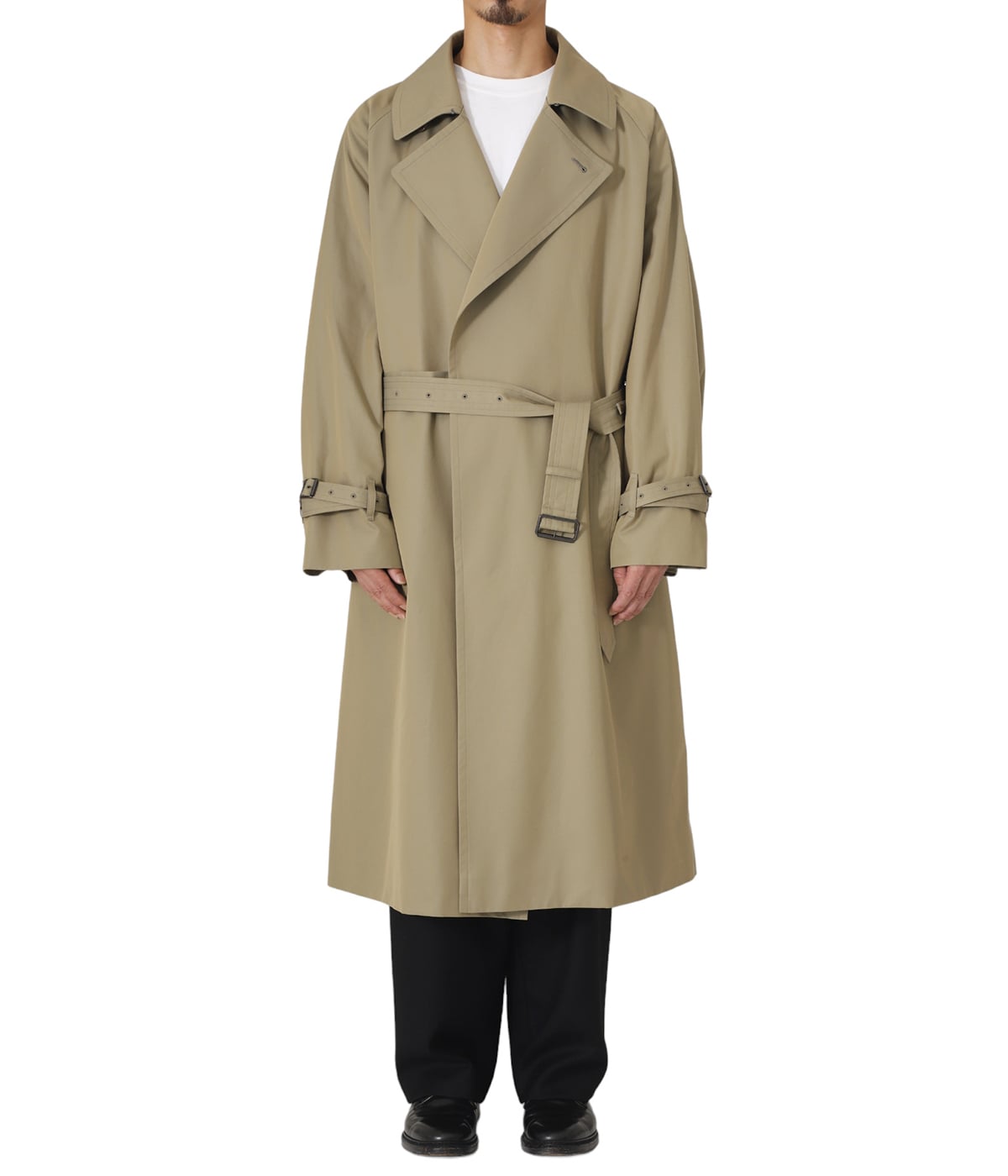 本日値下げ　blurhmsブラームス　ギャバジン ダブルベルトトレンチコート blurhms (ブラームス) Gabardine Double Belt Trench Coat